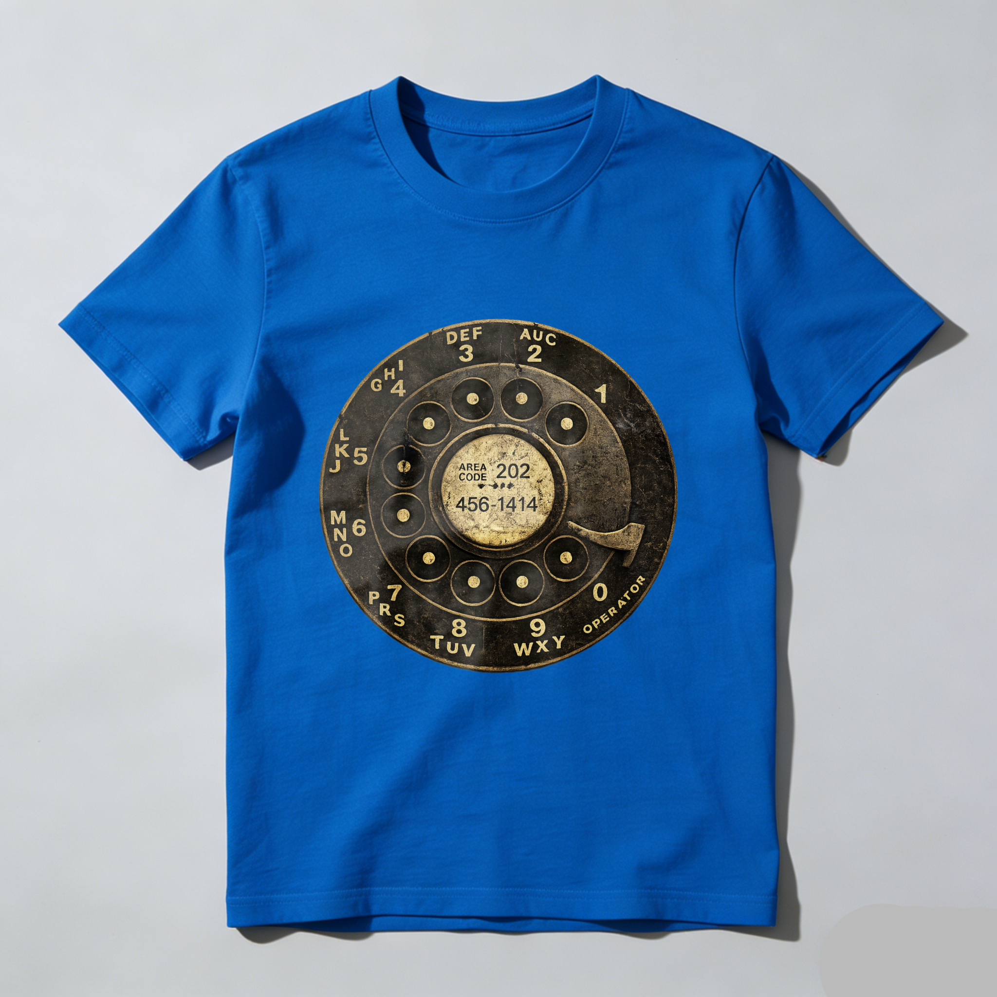 Vintage Rotary Phone Dial Design T-Shirt Made In Usa Classic Retro Telephone Graphic Black Cotton Shirt Unisex Casual Wear