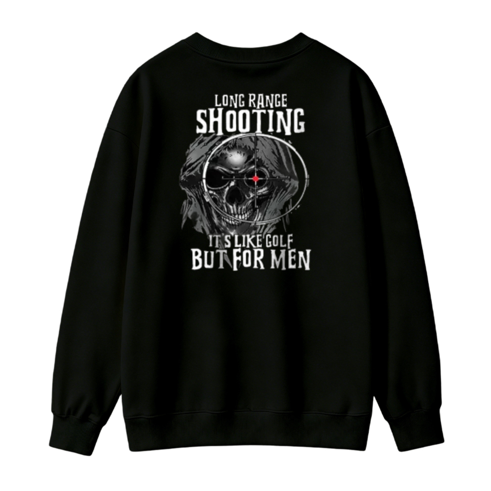 Long Range Shooting Skull Crosshair Graphic Sweatshirt