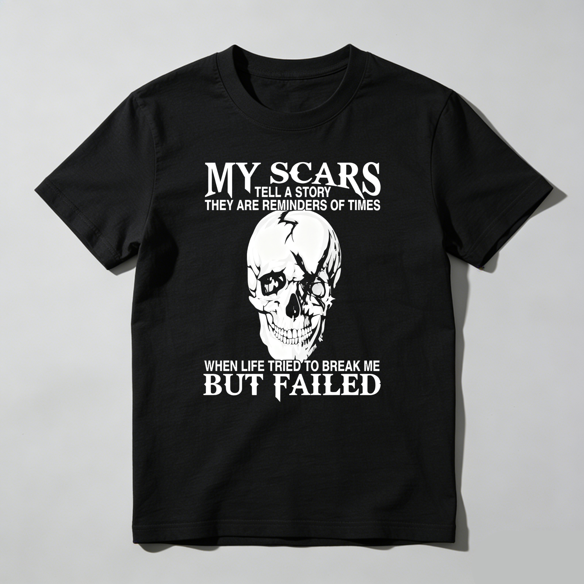 TEECURENT My Scars Tell A Story Pure Cotton Short Sleeve T Shirt-TeeCurent