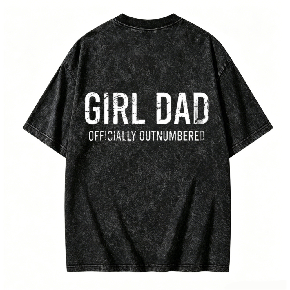 Girl Dad Officially Outnumbered Washed T-shirt