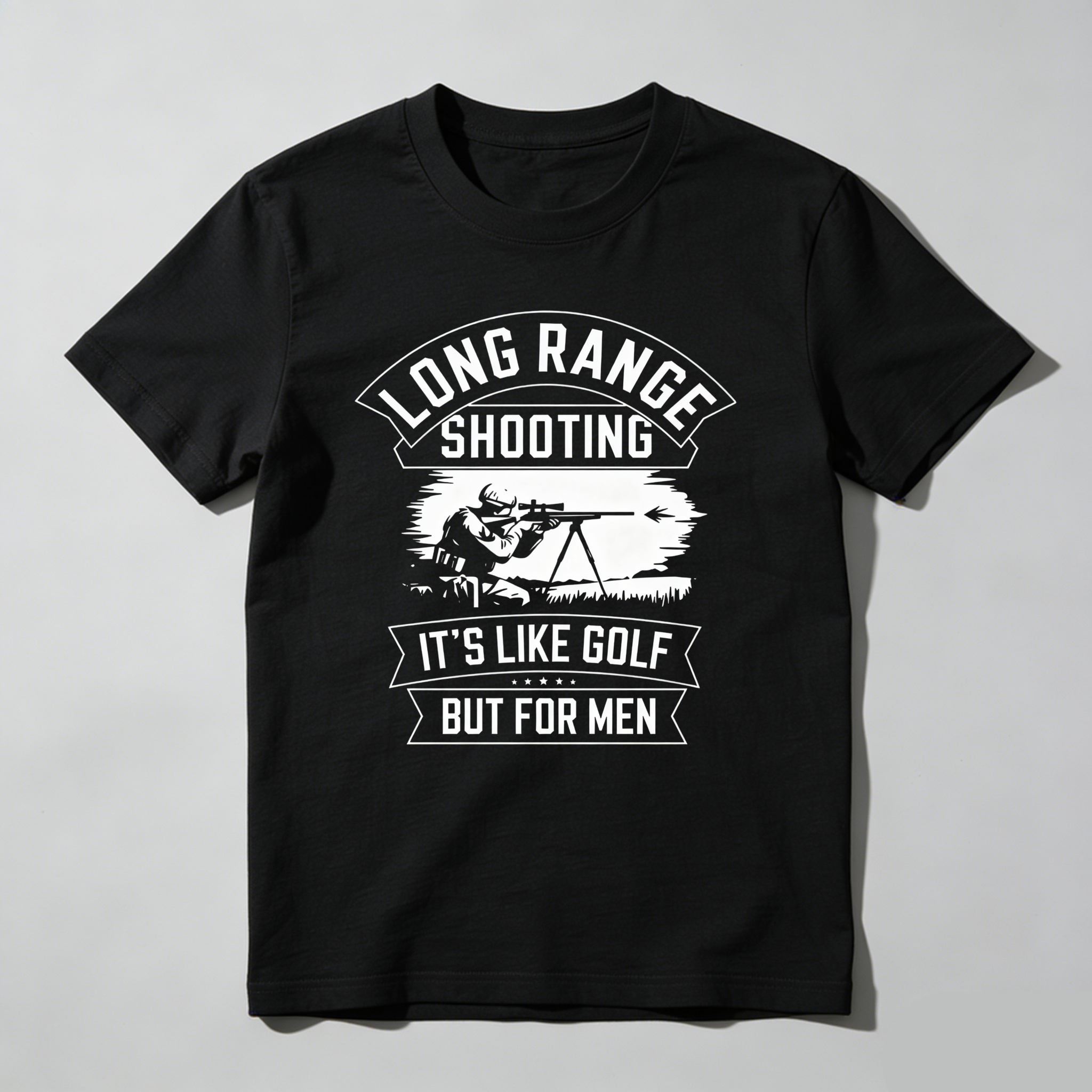 TEECURENT Long Range Shooting Its Like Golf But For Men Pure Cotton Short Sleeve T Shirt(1)-TeeCurent