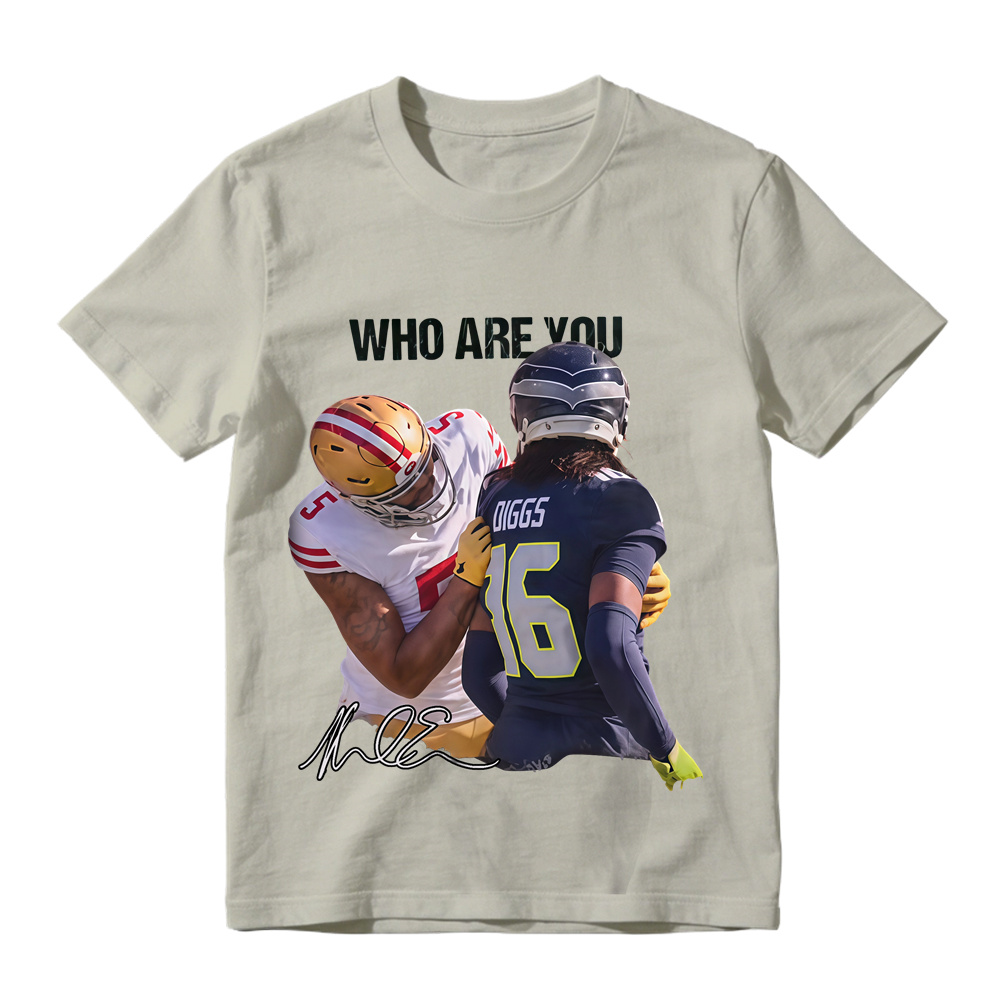 Who Are You Football Player Autograph Graphic T-Shirt 