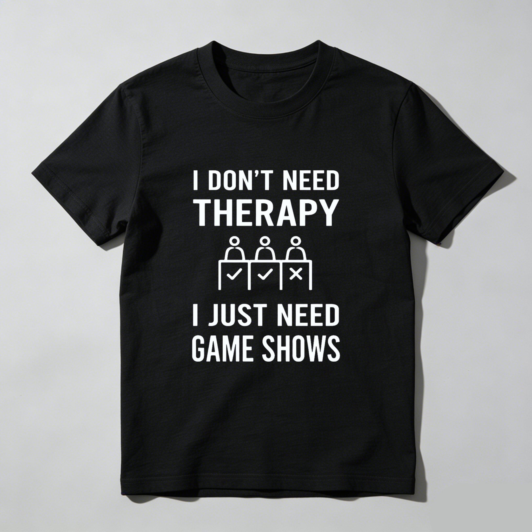 TEECURENT I Dont Need Therapy I Just Need Game Shows T Shirt Funny Humor For Game Show Fans And Contestants