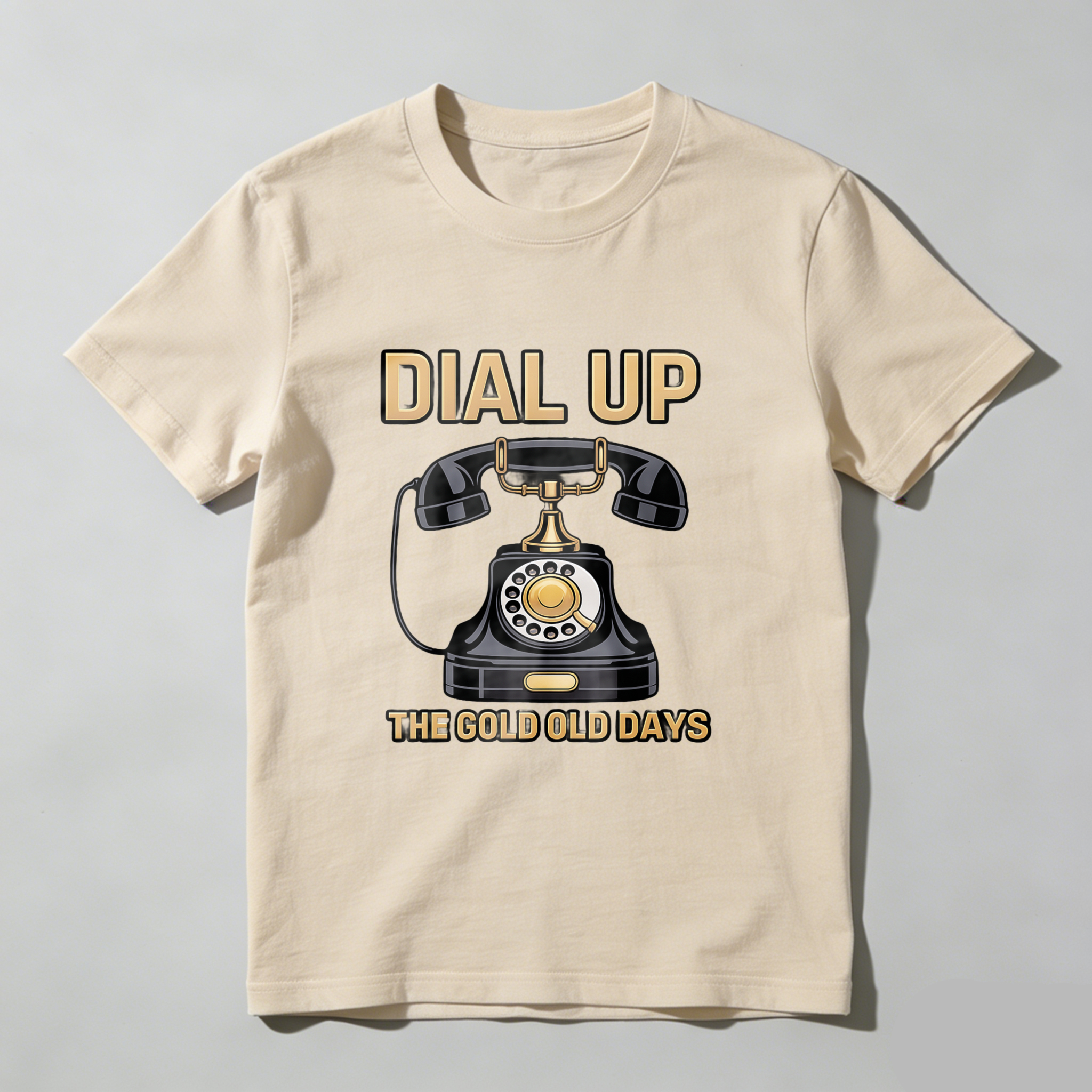 Dial Up The Gold Old Days Vintage Rotary Phone T-Shirt Made In Usa
