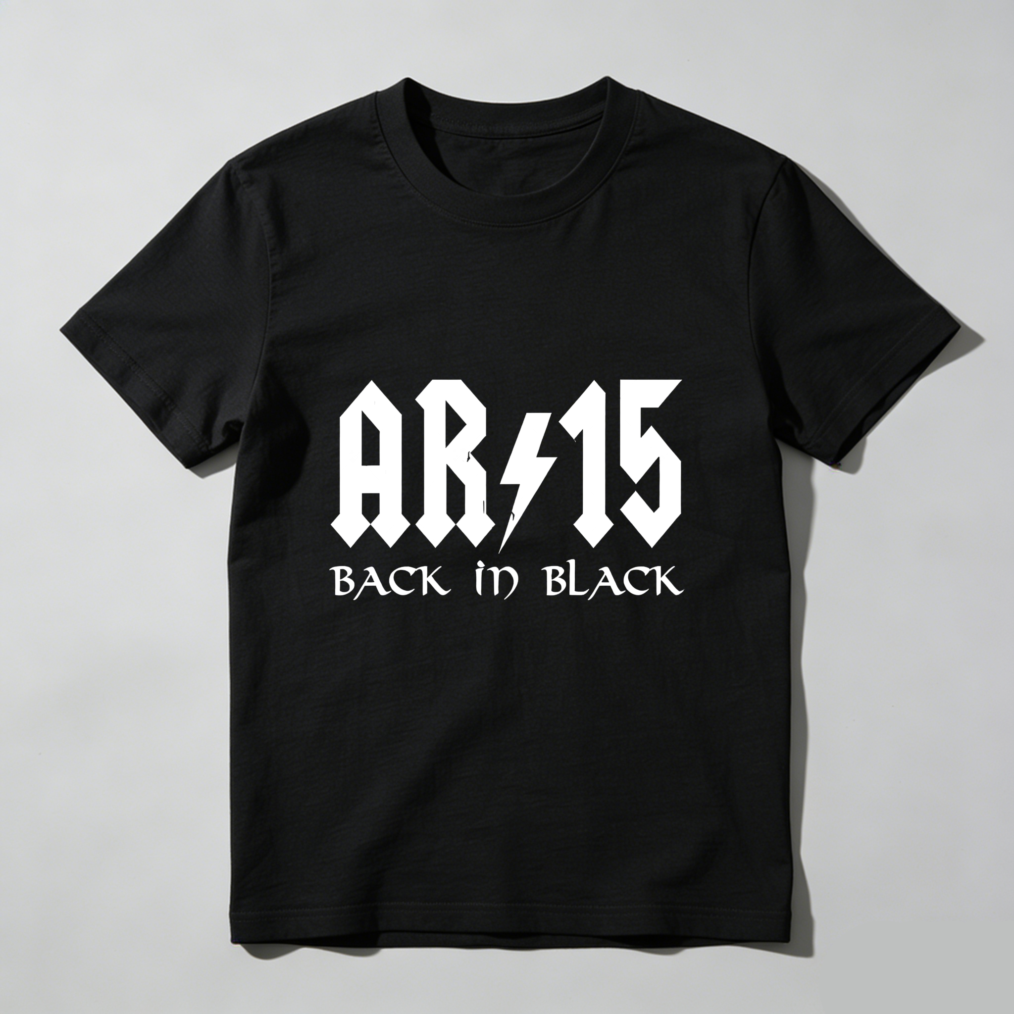 TEECURENT Ar15 Back In Black Pure Cotton Short Sleeve T Shirt-TeeCurent