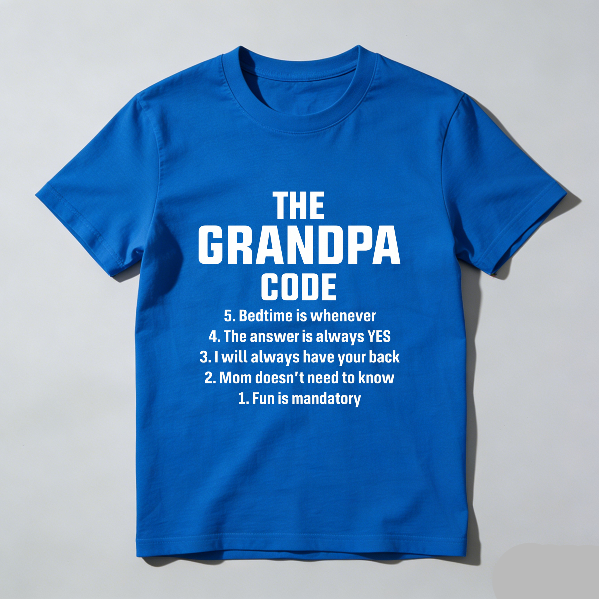 TEECURENT The Grandpa Code Fun Mandatory Yes Always Pure Cotton Short Sleeve T-Shirt