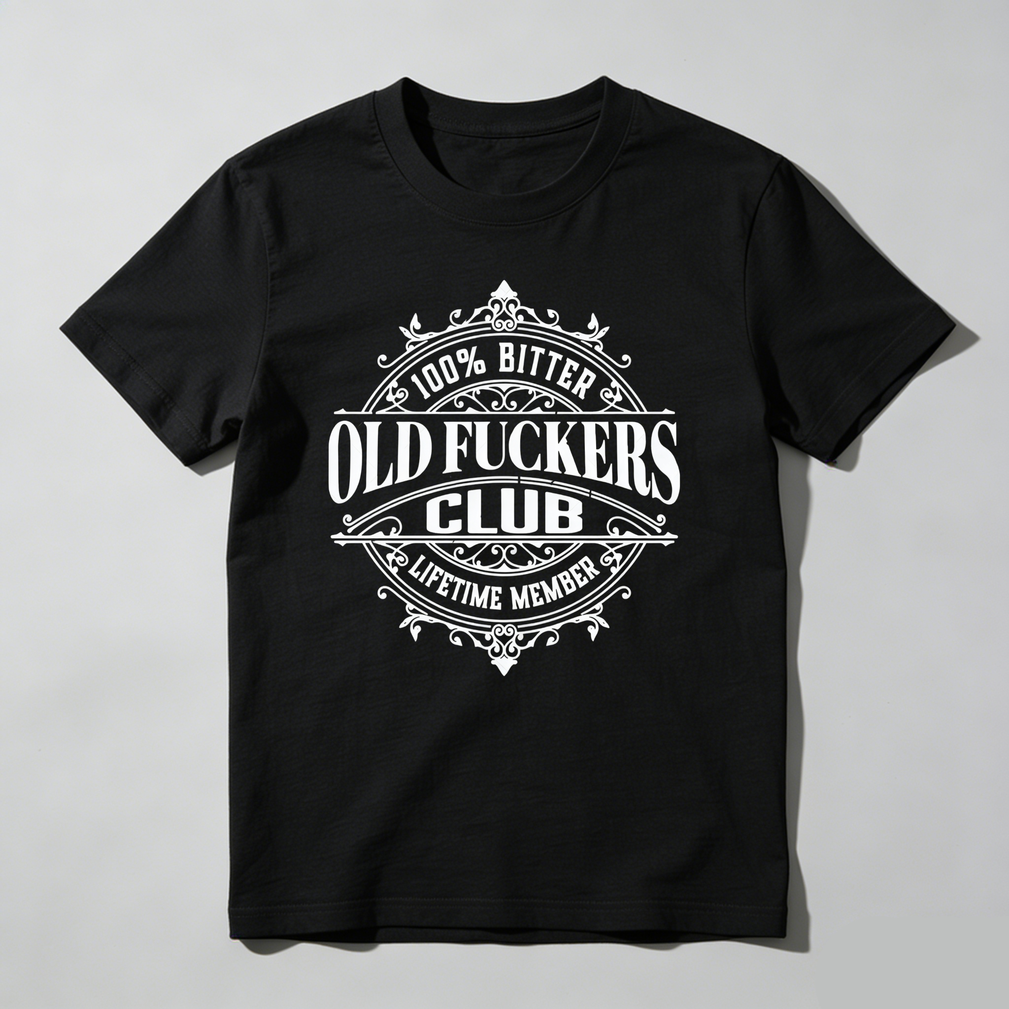 TEECURENT Old Fuckers Club Bitter Lifetime Member Pure Cotton Short Sleeve T Shirt-TeeCurent