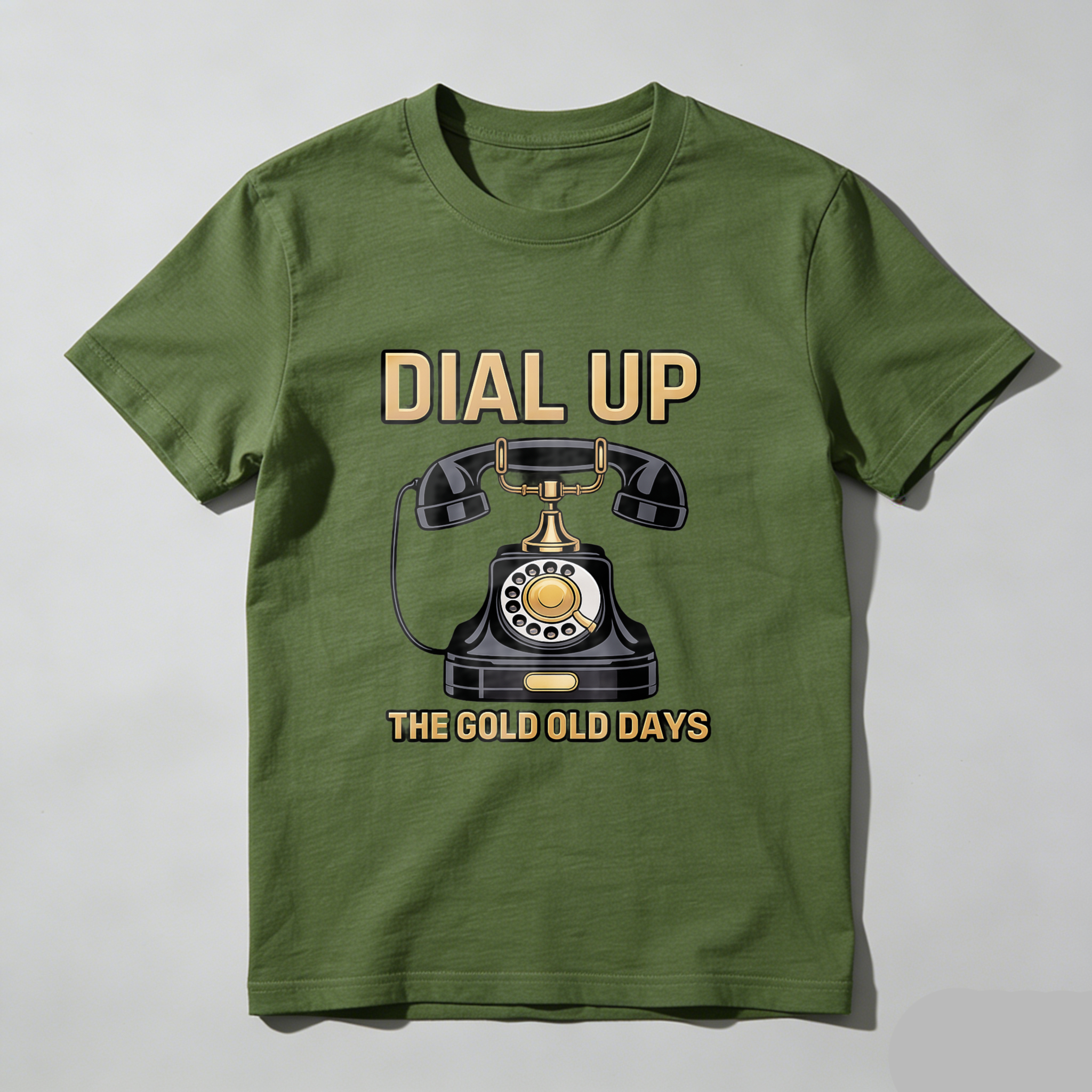 Dial Up The Gold Old Days Vintage Rotary Phone T-Shirt Made In Usa