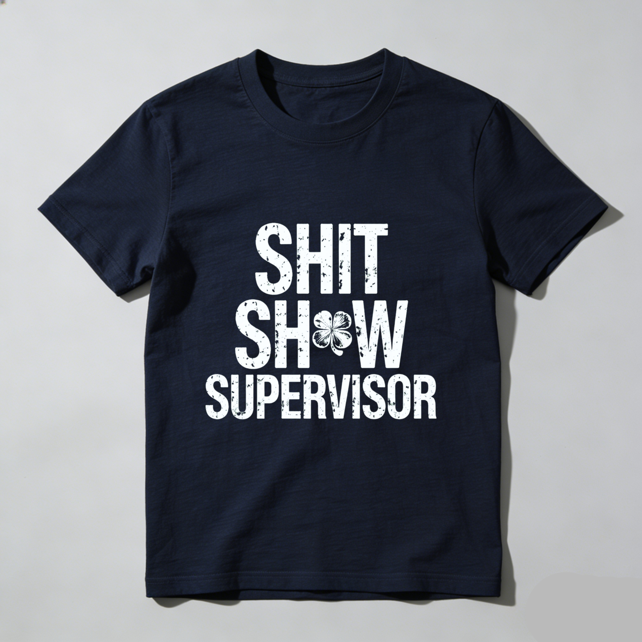 TEECURENT Shit Show Supervisor T Shirt Funny Work Humor Gift For Men Women Black Cotton Casual Tee