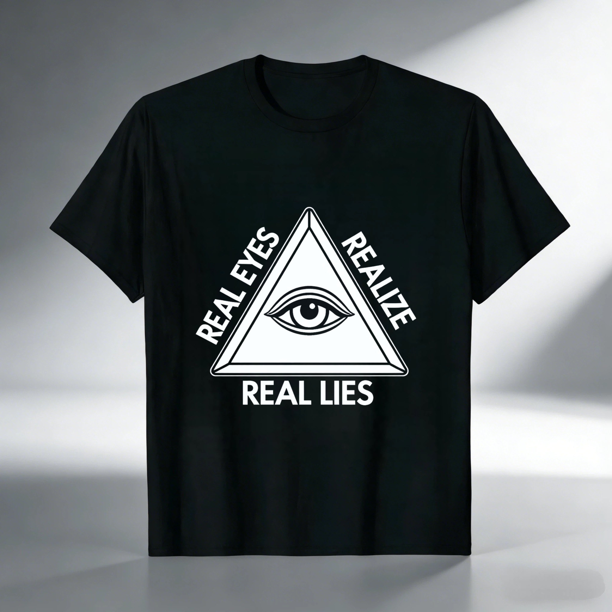 TEECURENT  Real Eyes Realize Real Lies Eye In Triangle TEECURENT