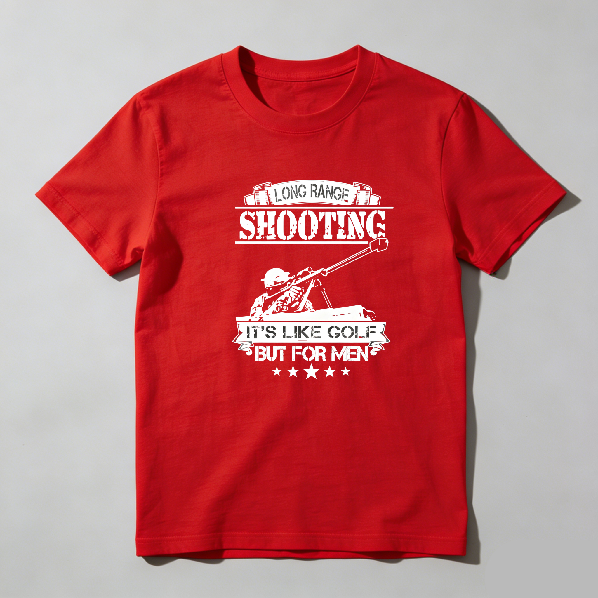 TEECURENT Long Range Shooting Its Like Golf But For Men Pure Cotton Short Sleeve T Shirt-TeeCurent