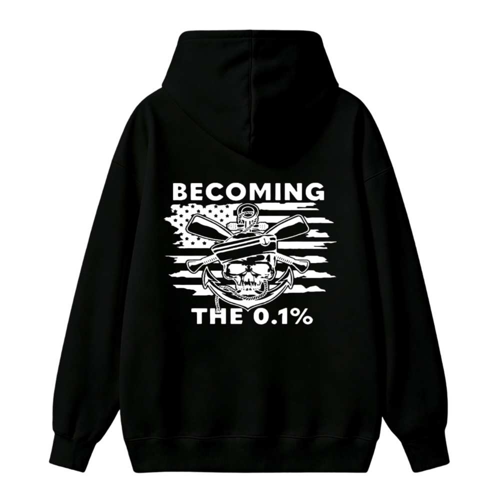 Becoming The 01 Percent Skull And Crossed Oars Graphic Unisex Classic Hoodie