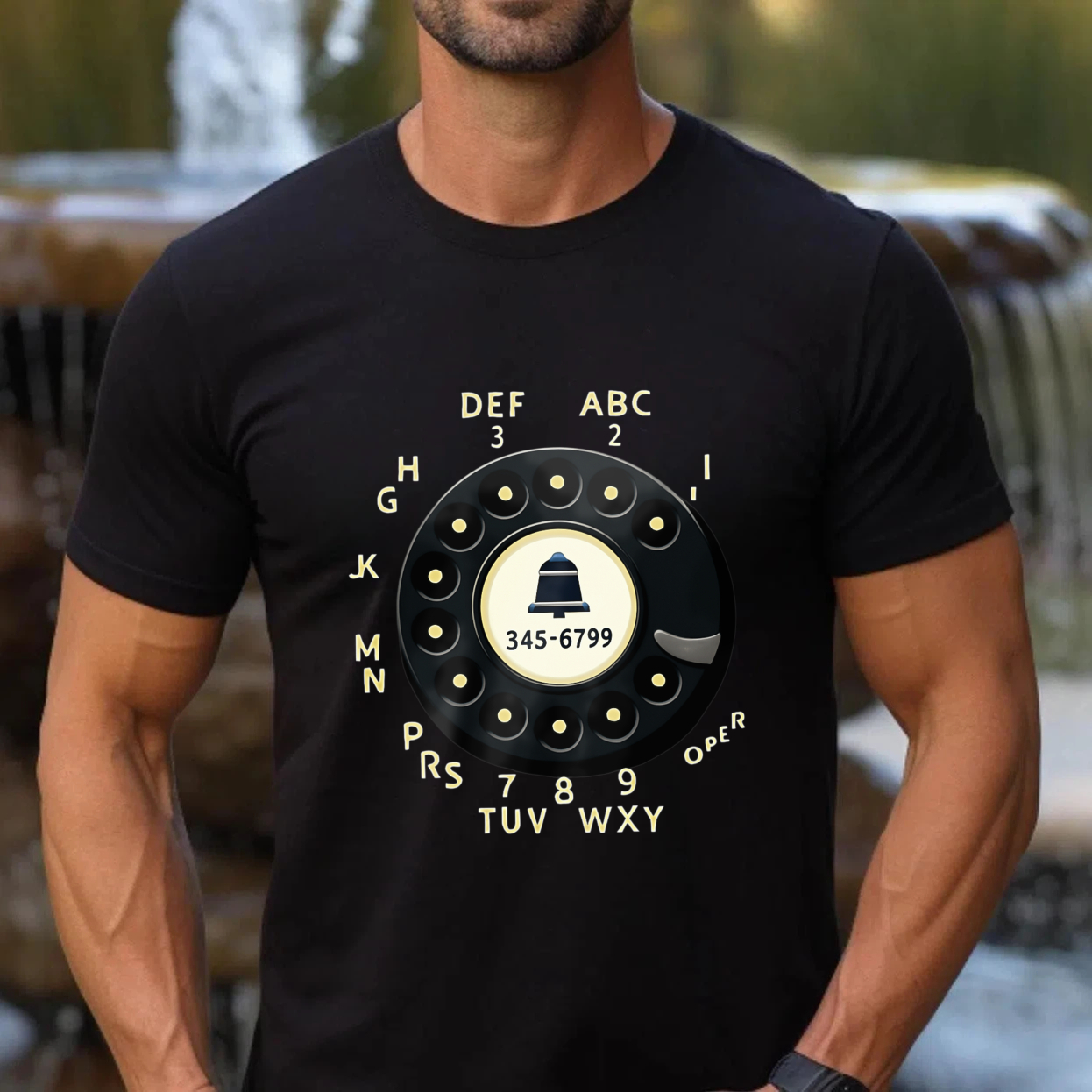 Vintage Rotary Dial Phone T-Shirt Made In Usa Classic Telephone Design Black Cotton Shirt For Men And Women Retro Communication Style Gift Idea