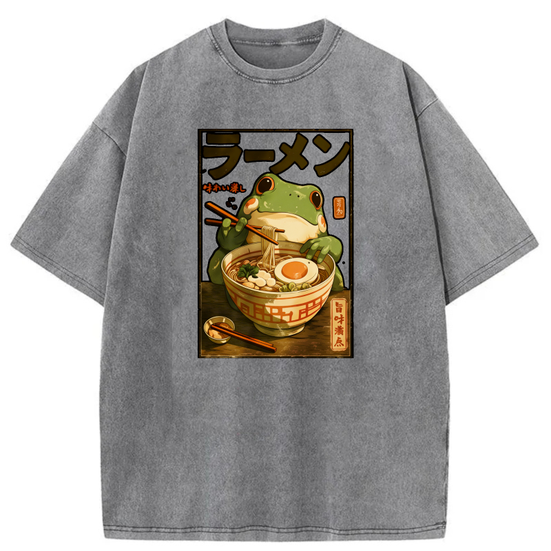 Frog Eating Ramen With Chopsticks And Bowl tshirt 100% cotton