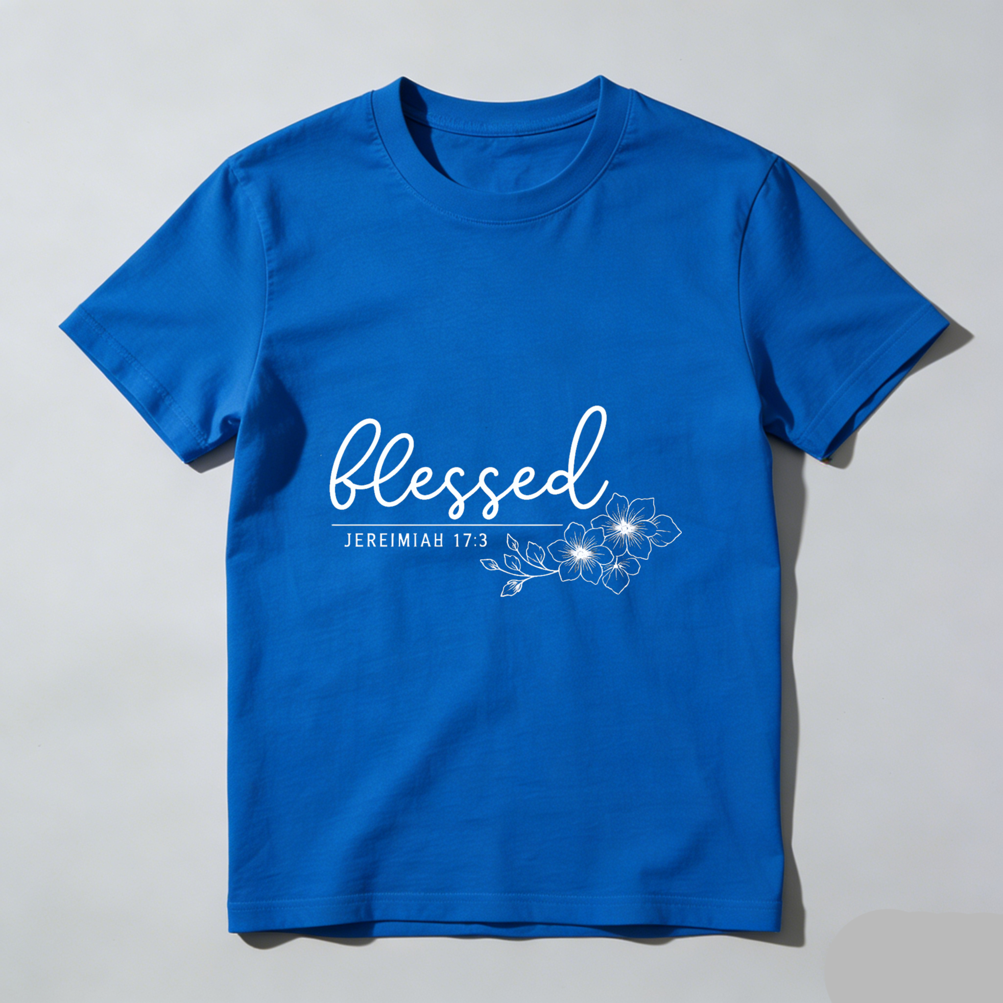 TEECURENT Blessed Jeremiah 17 3 Christian T Shirt With Floral Design For Women And Men Faith Inspired Bible Verse Clothing WOMEN