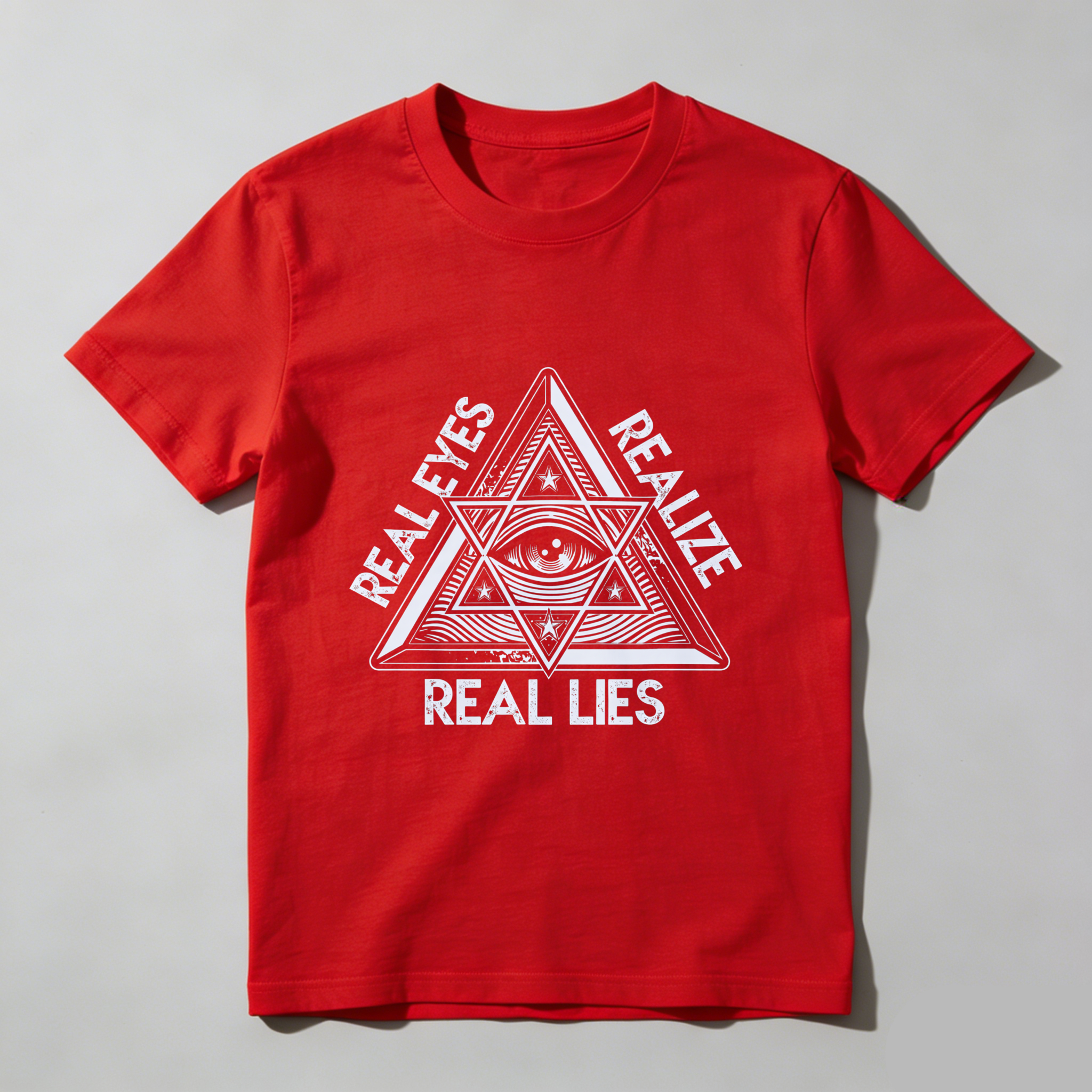 TEECURENT  Real Eyes Realize Real Lies Pyramid Eye Symbol(1) TEECURENT
