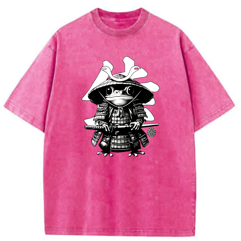 Samurai Frog With Hat And Sword tshirt 100% cotton