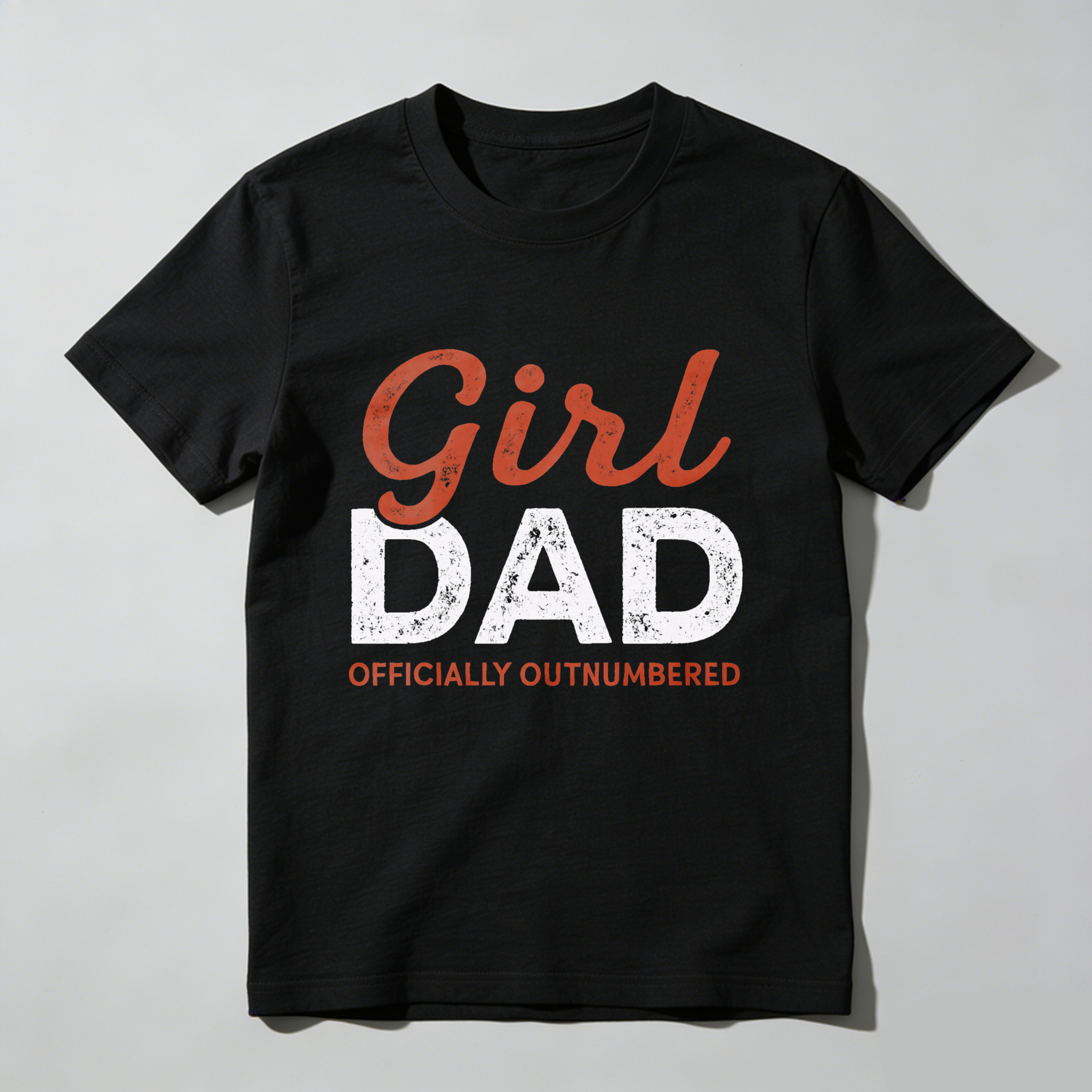 Girl Dad Officially Outnumbered T Shirt For Fathers With Daughters Made In Usa