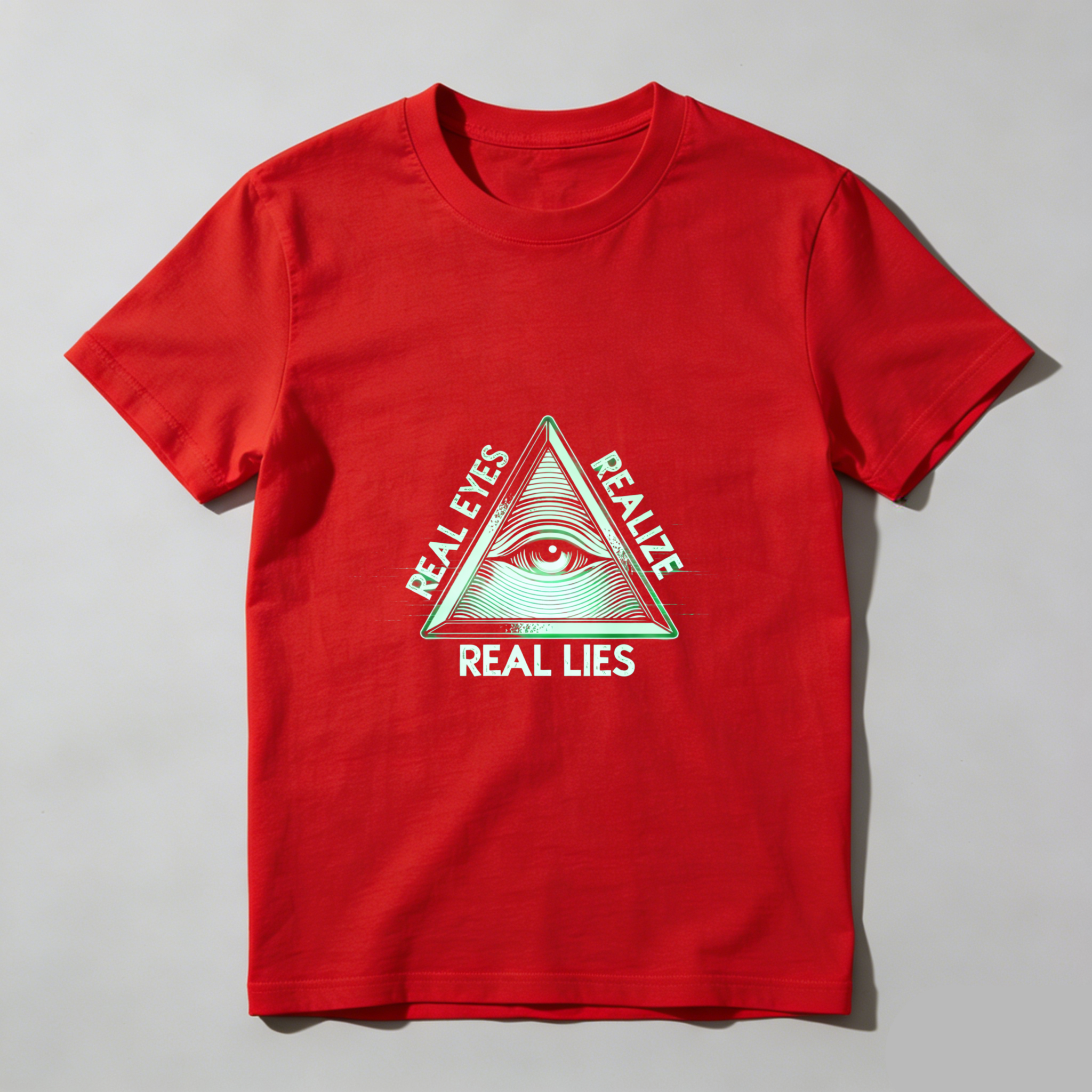TEECURENT  Real Eyes Realize Real Lies Pyramid Eye Symbol(1) TEECURENT
