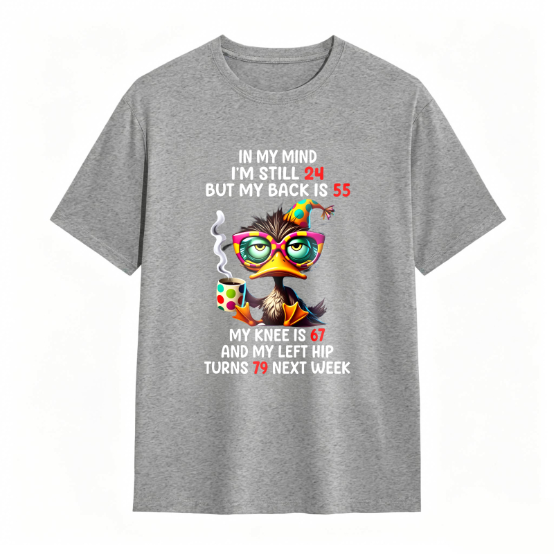 Duck With Glasses And Text About Age And Body Parts Unisex Classic T-shirt