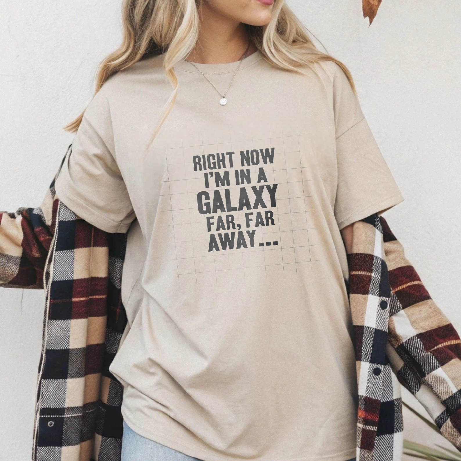 TEECURENT Right Now Im In A Galaxy Far Far Away T Shirt Star Wars Inspired Funny Quote Graphic Tee For Men Women Unisex Casual Wear WOMEN