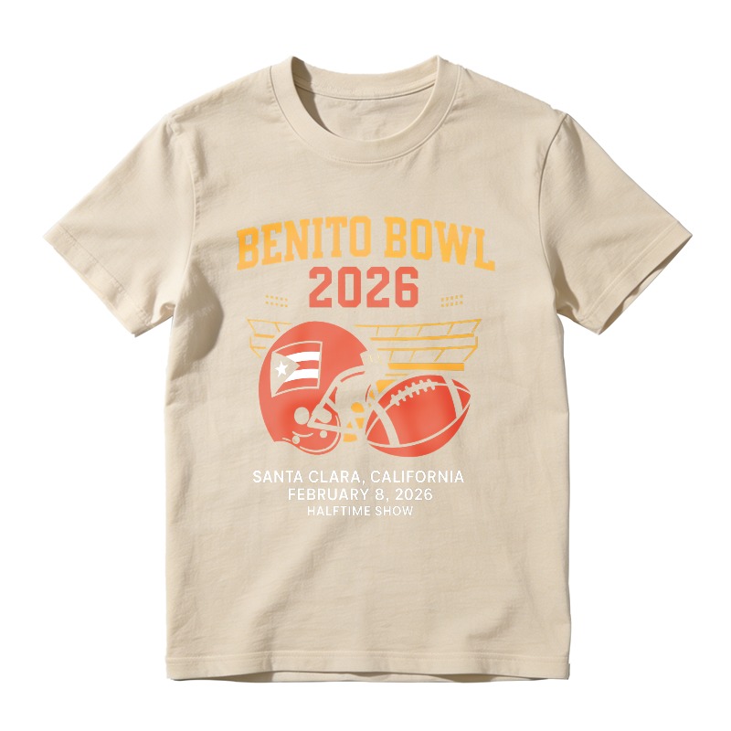Benito Bowl 2026 Football Helmet And Ball Design Santa Clara California February 8 2026 Halftime Show Unisex Classic T-shirt