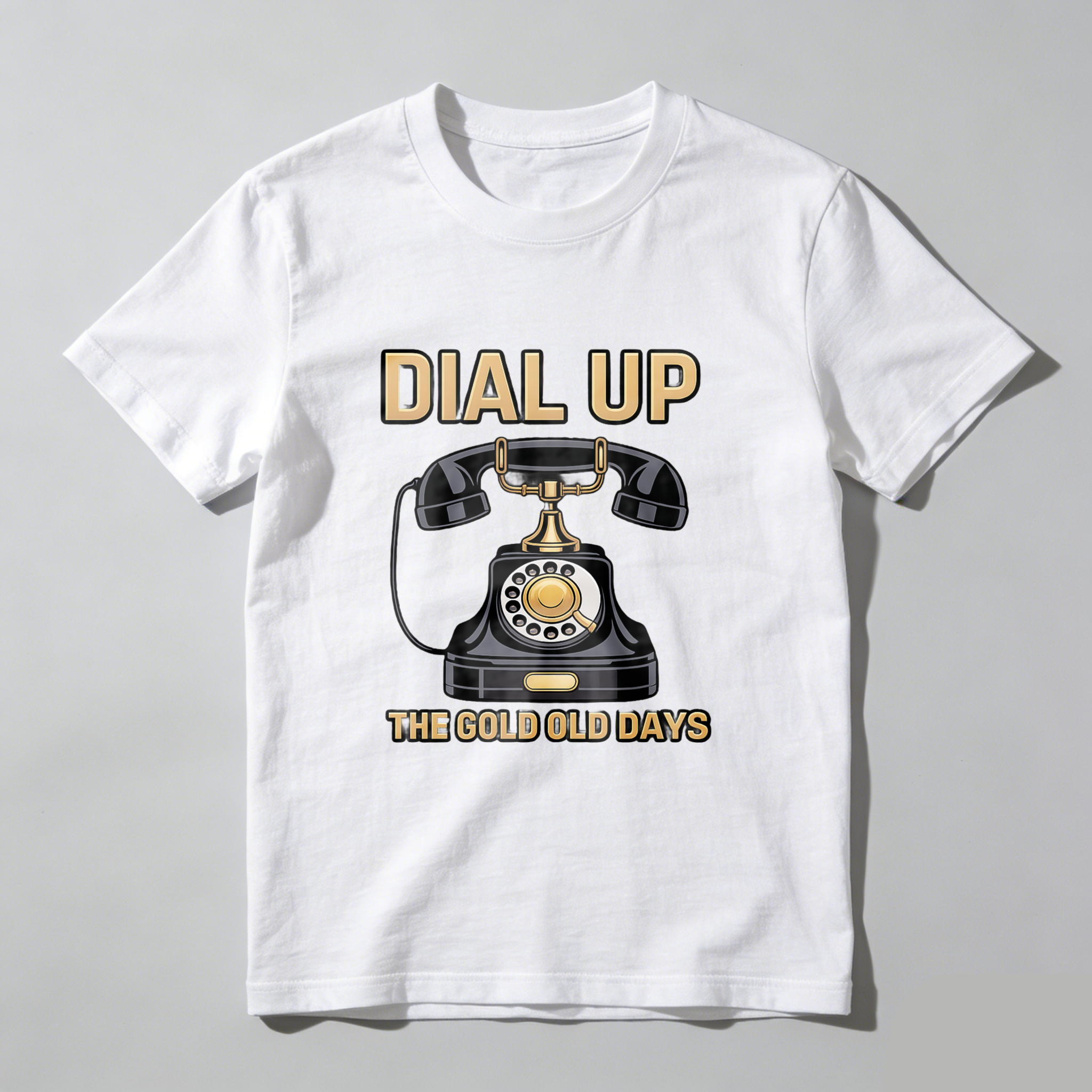 Dial Up The Gold Old Days Vintage Rotary Phone T-Shirt Made In Usa