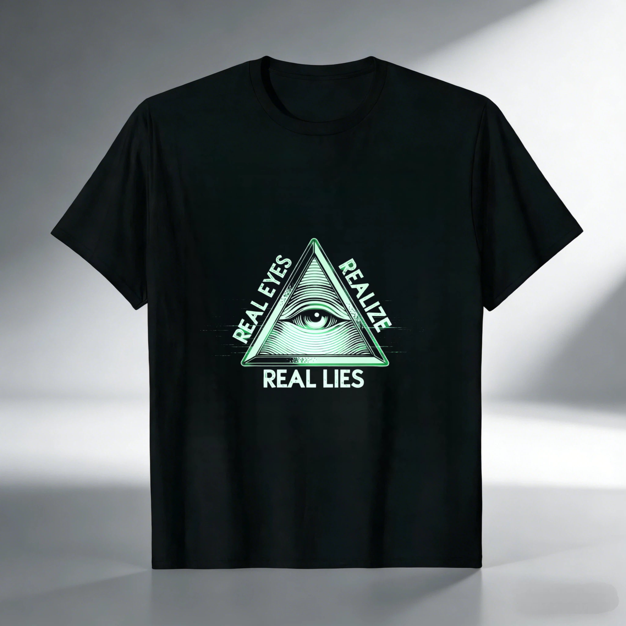 TEECURENT  Real Eyes Realize Real Lies Pyramid Eye Symbol(1) TEECURENT