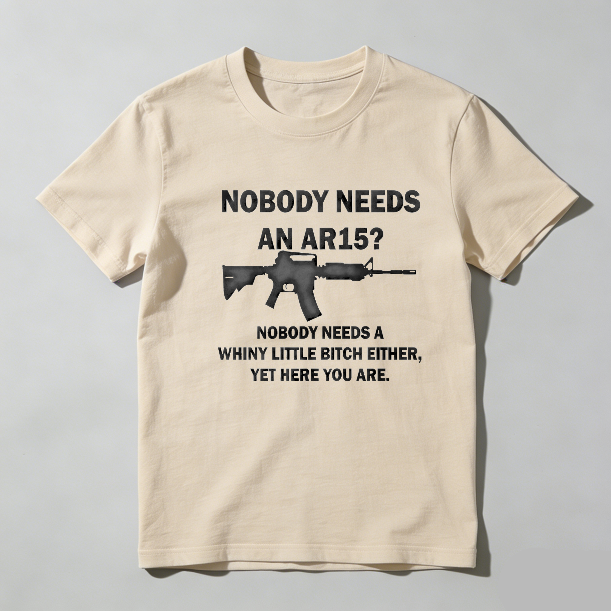 TEECURENT Nobody Needs An Ar15 Pure Cotton Short Sleeve T Shirt-TeeCurent