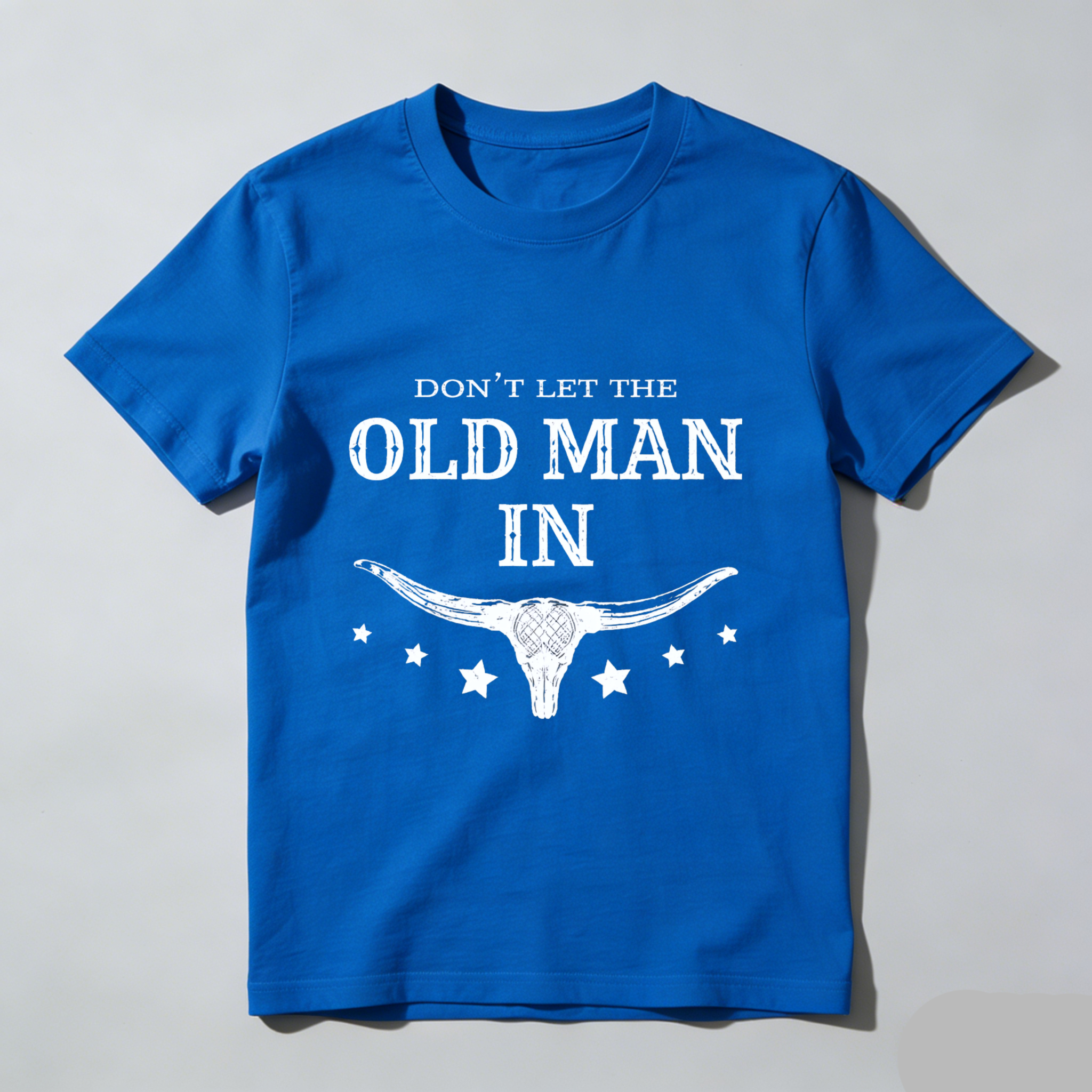 TEECURENT Dont Let The Old Man In Texas Longhorn Skull T Shirt