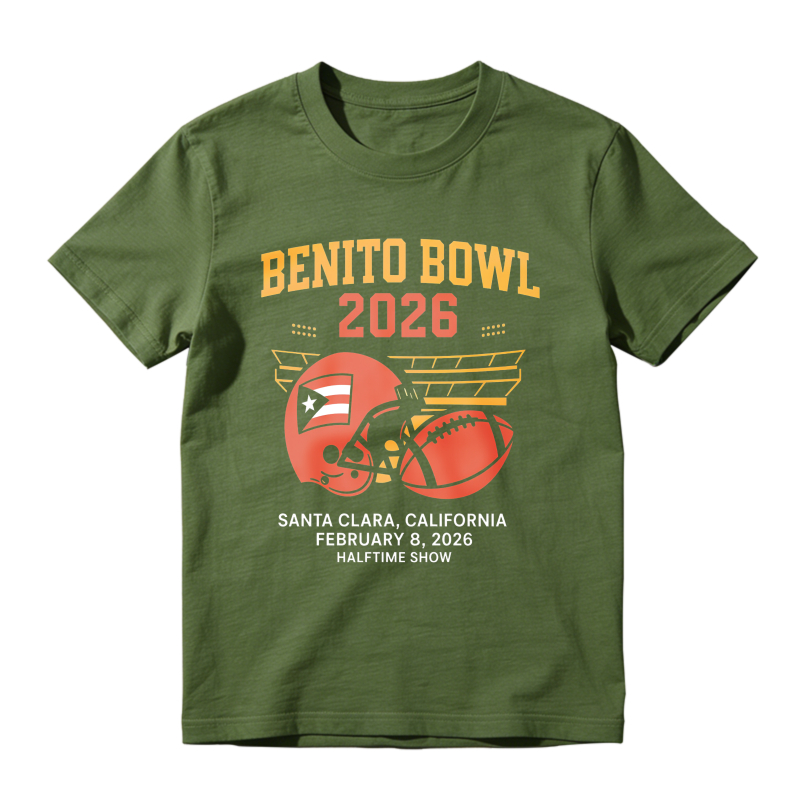 Benito Bowl 2026 Football Helmet And Ball Design Santa Clara California February 8 2026 Halftime Show Unisex Classic T-shirt