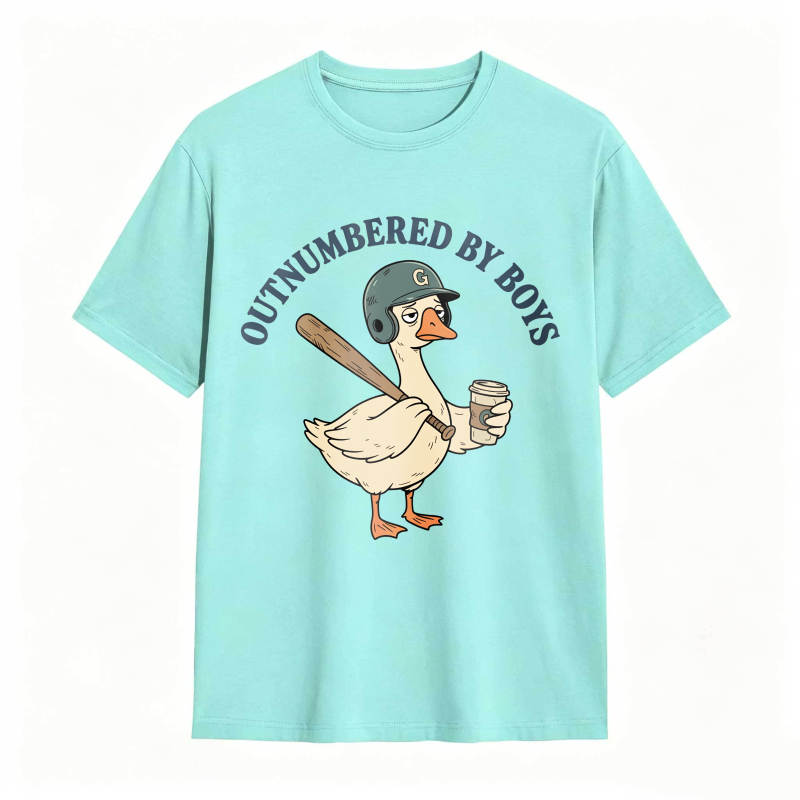 Comfort Colors Outnumbered By Boys Baseball Mom Goose Funny T-shirt