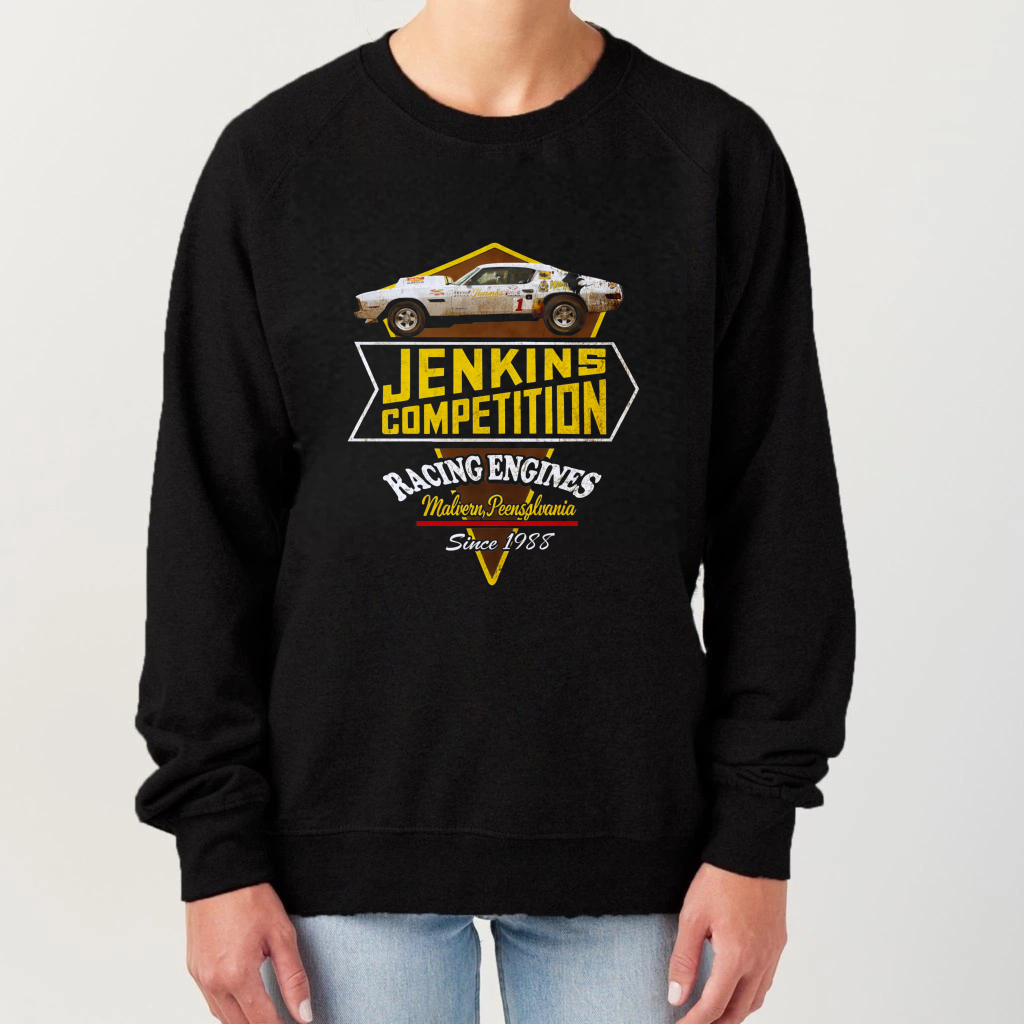 TEECURENT Jenkins Competition Racing Engines Sweatshirt Classic Car Design Since 1955 Black Crewneck Pullover