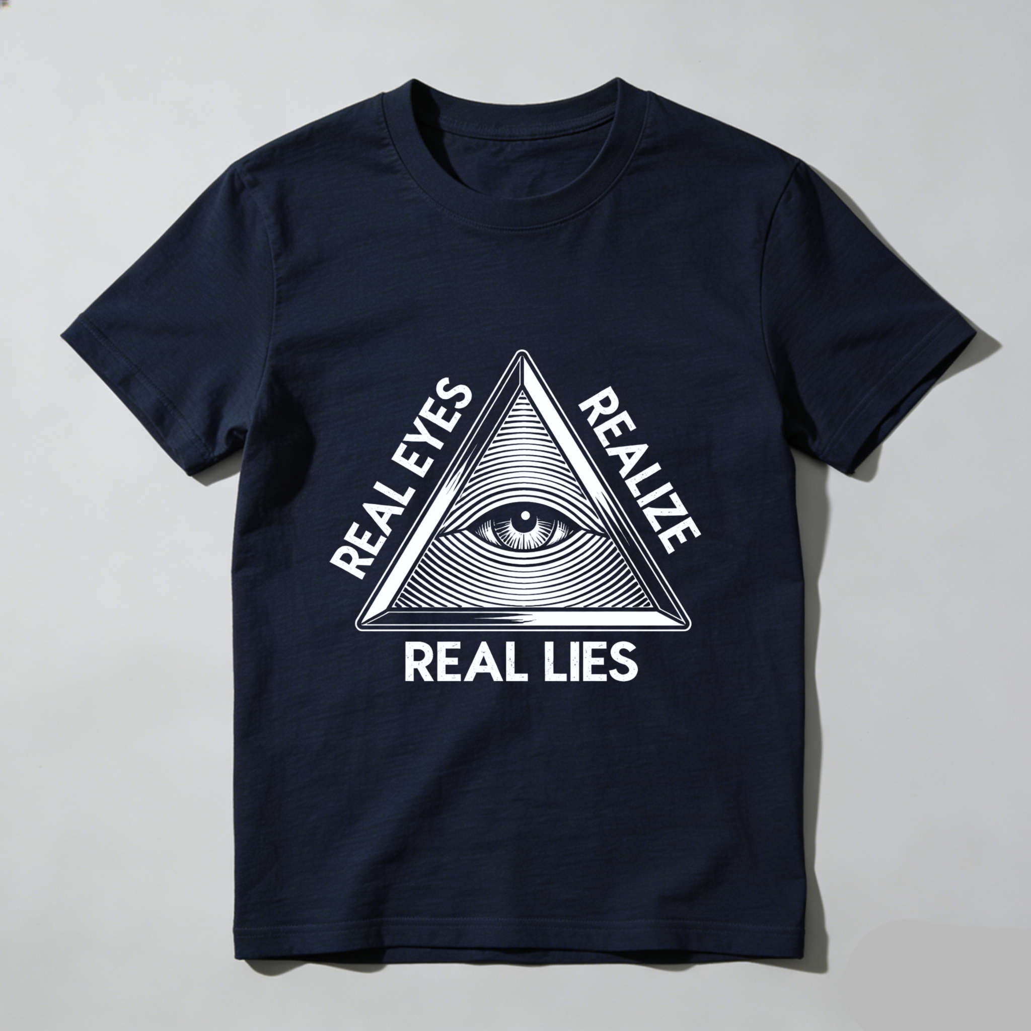 TEECURENT  Real Eyes Realize Real Lies Pyramid Eye Symbol(4) TEECURENT