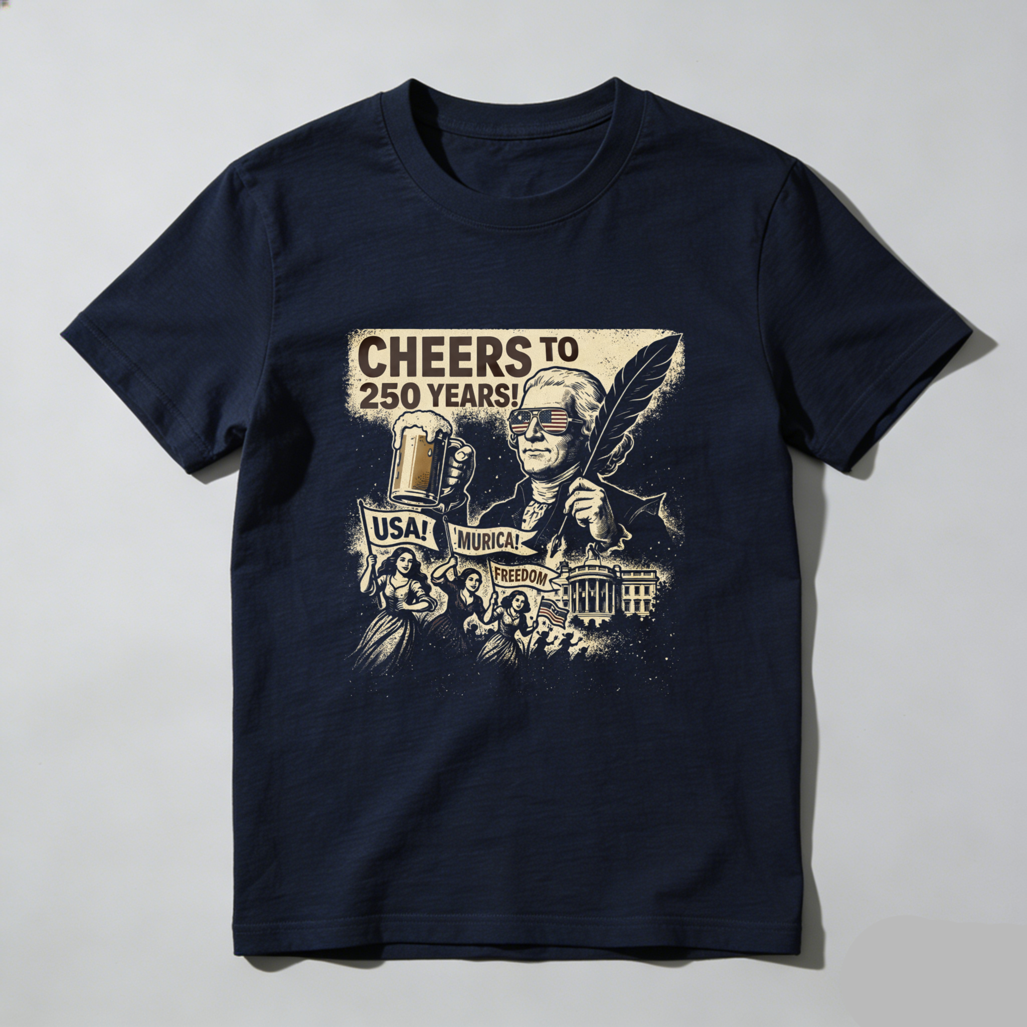 Cheers To 250 Years Usa Musical Presidential T-Shirt