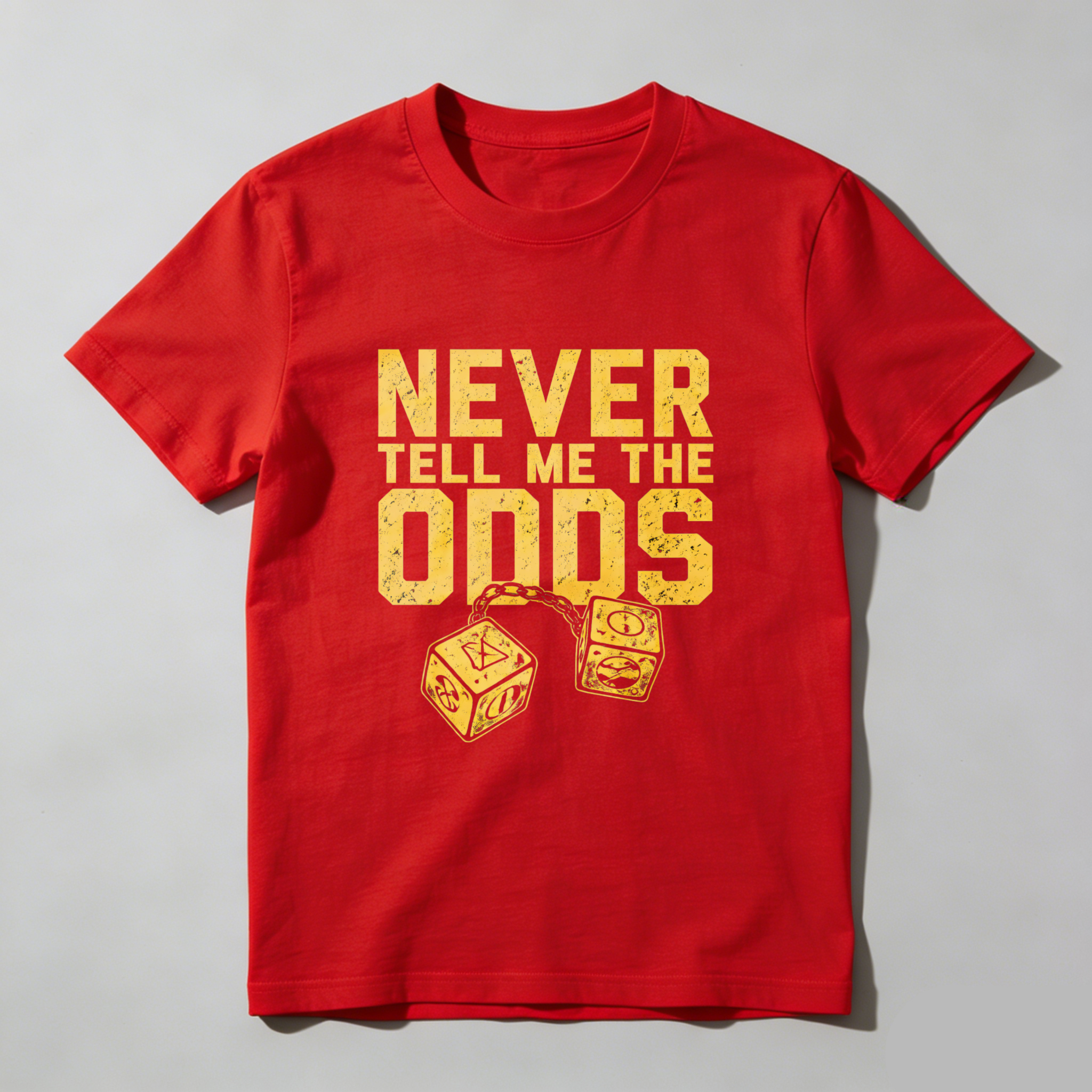 TEECURENT Never Tell Me The Odds T Shirt Star Wars Inspired Quote With Dice Design Black Men Women Casual Wear
