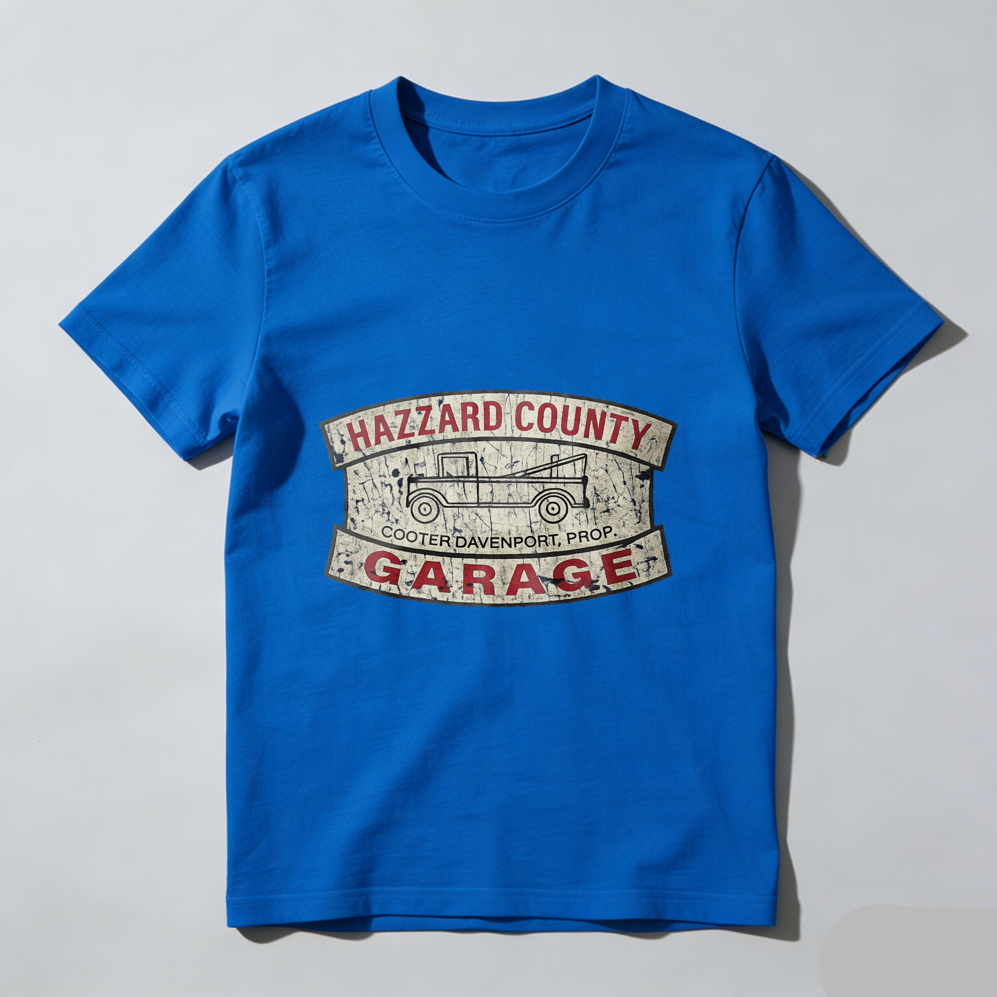 TEECURENT Hazzard County Garage T Shirt Cooter Davenport Prop Classic Truck Design Black Cotton Men's Tee