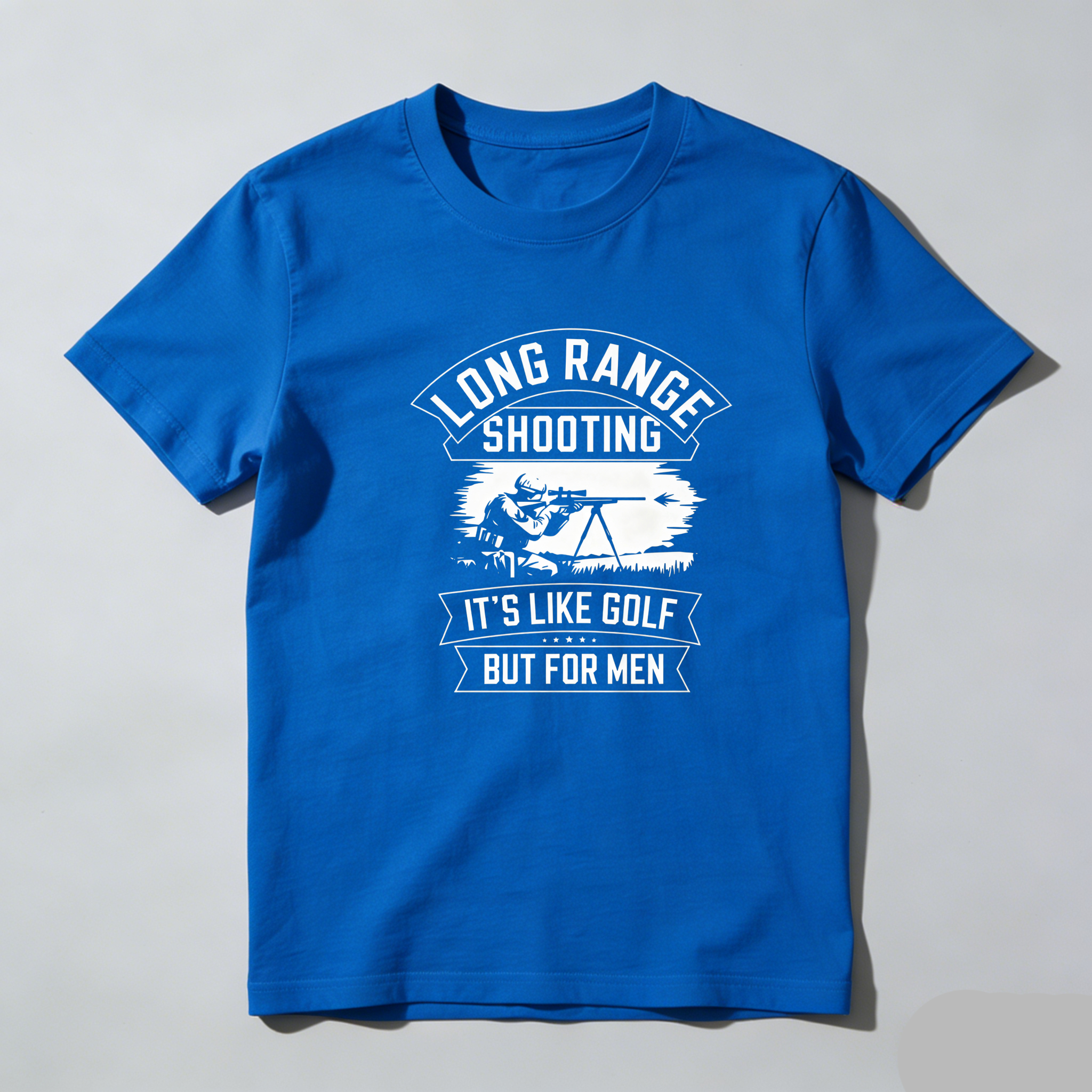 TEECURENT Long Range Shooting Its Like Golf But For Men Pure Cotton Short Sleeve T Shirt(1)-TeeCurent