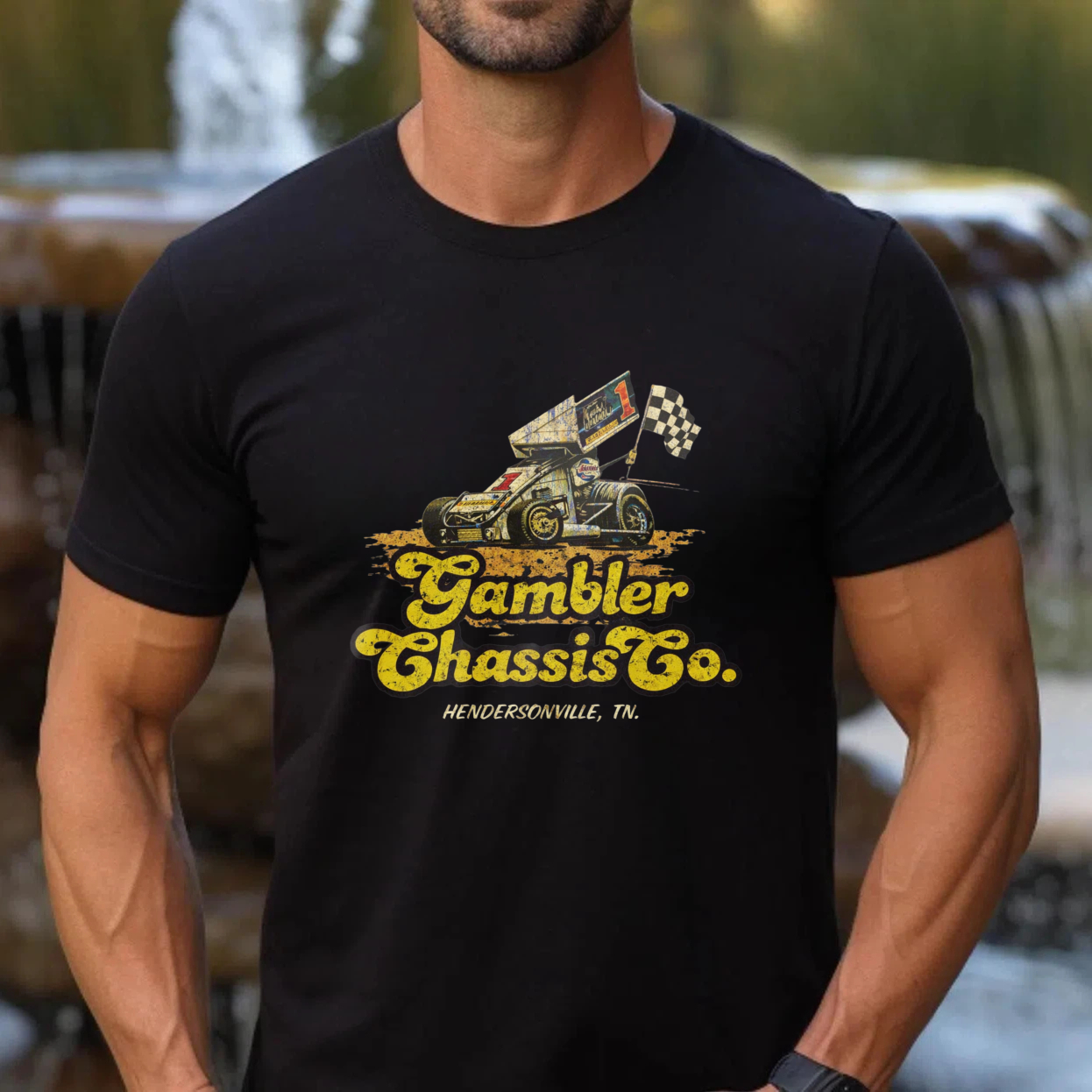 Gambler Chassis Co Hendersonville Tn Racing Car Design T Shirt