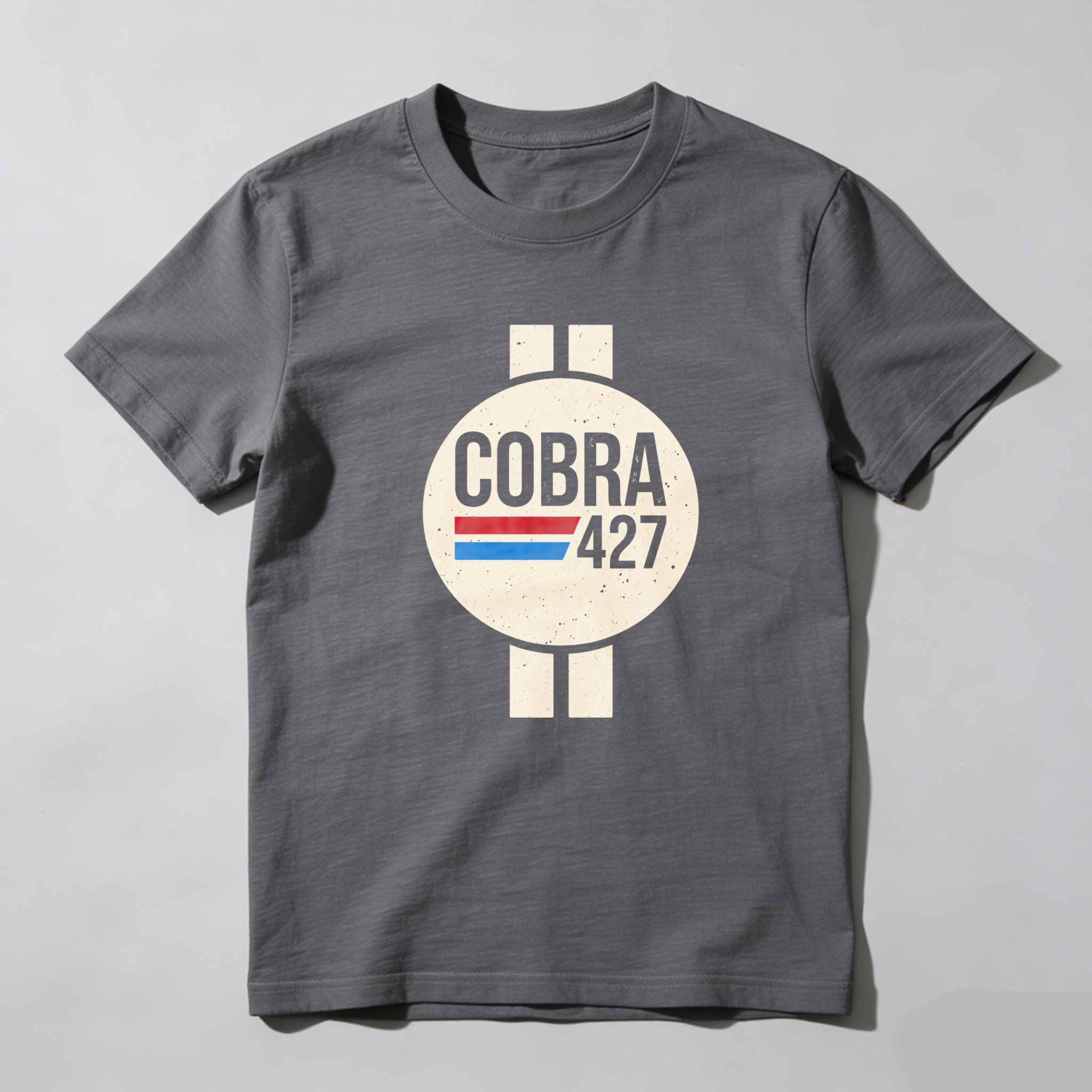 Cobra 427 Classic Car Logo T Shirt Black Vintage Automotive Design Men's Tee