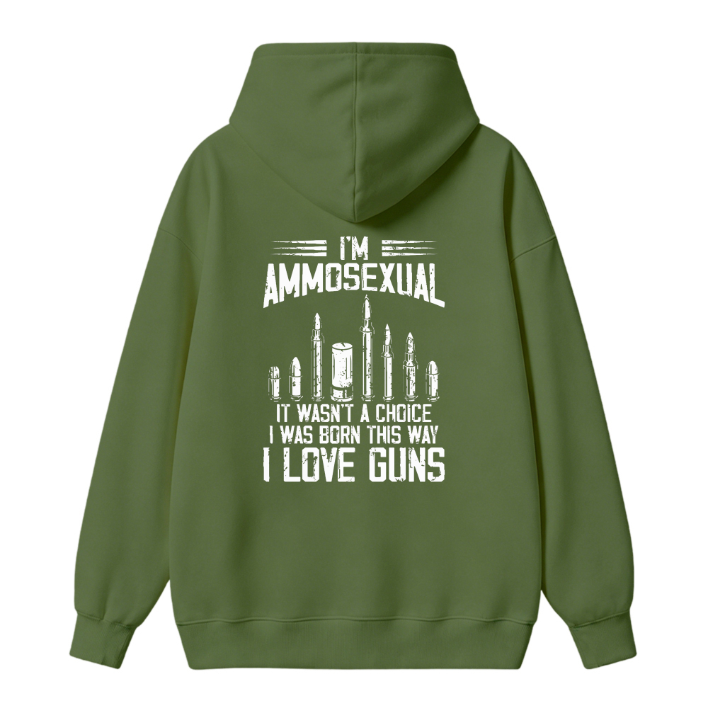 I Love Guns Ammosexual Funny Quote Graphic Hoodie