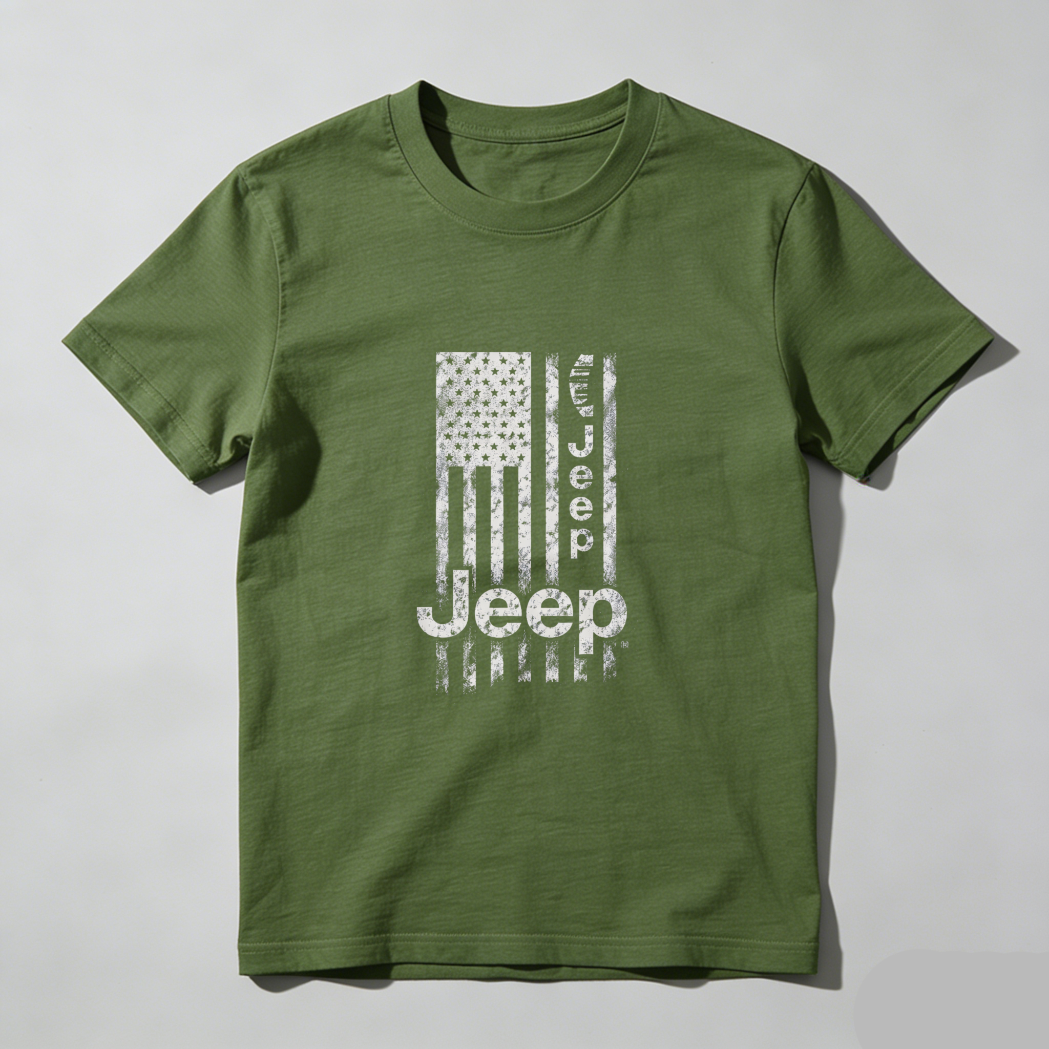 Jeep American Flag T-Shirt Black Men's Casual Graphic Tee With Distressed Usa Design And Jeep Logo For Outdoor Adventure Enthusiasts