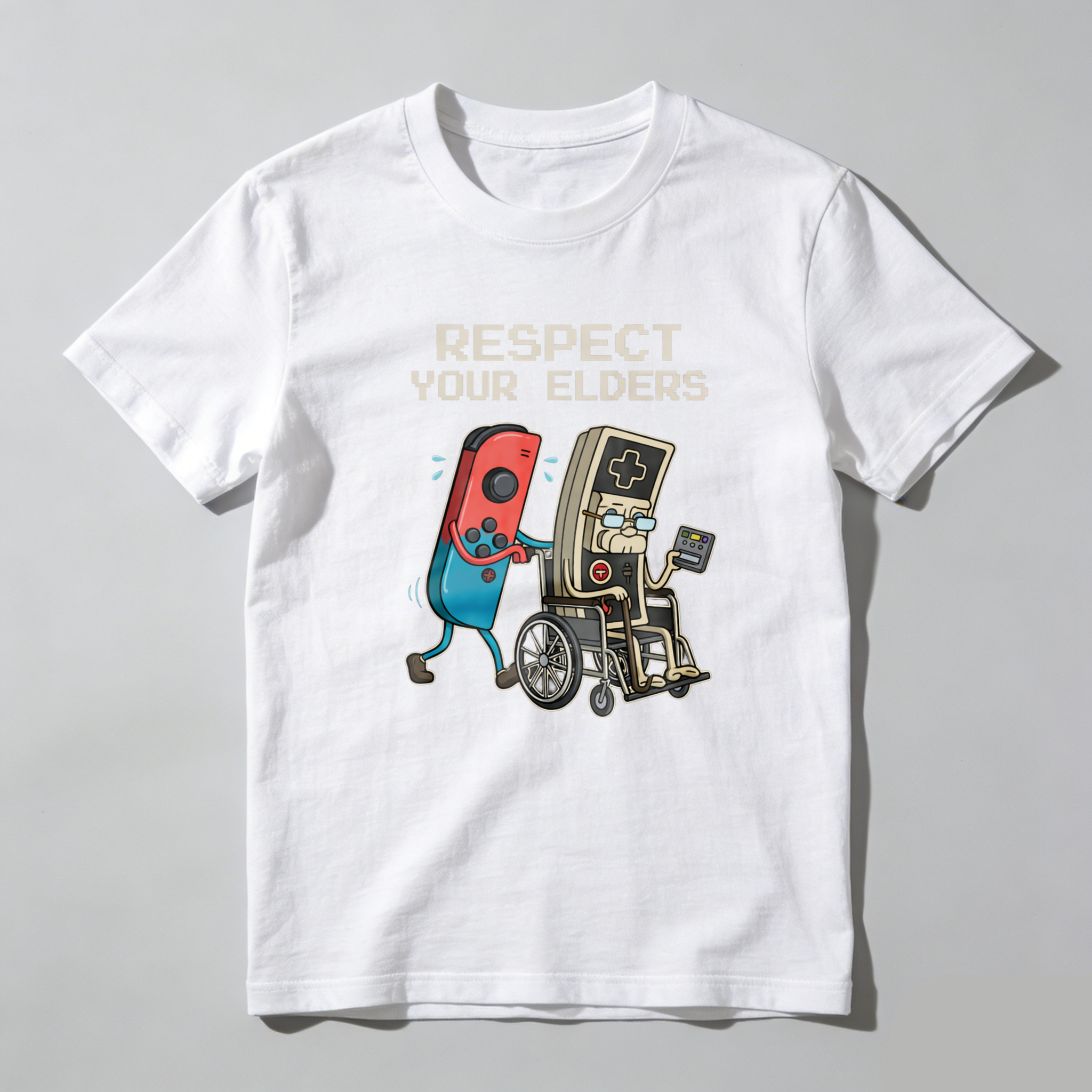 TEECURENT Respect Your Elders Nintendo Switch And Game Boy T-Shirt Gaming Humor Shirt For Gamers-TeeCurent