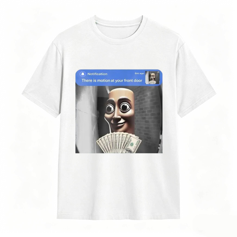 “There is Motion at Your Front Door” Tung Tung Tung Sahur Meme T-Shirt