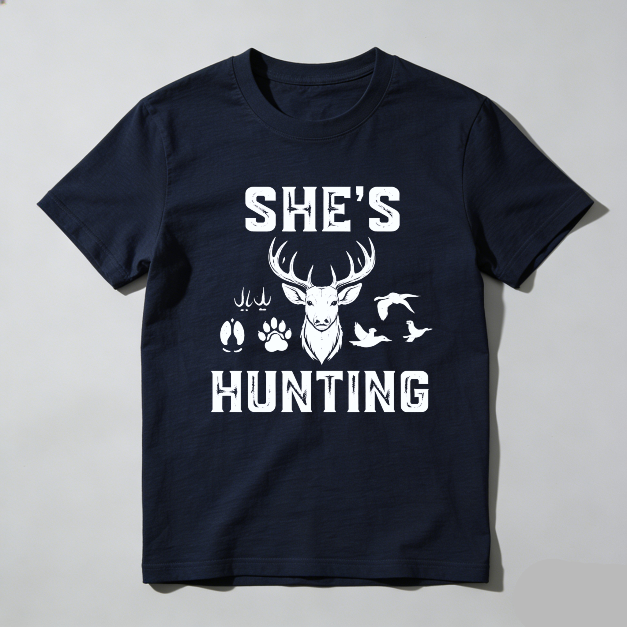 TEECURENT Shes Hunting Deer Hunting Shirt Women Outdoor Adventure Gear Hunting Lover T-Shirt-TeeCurent