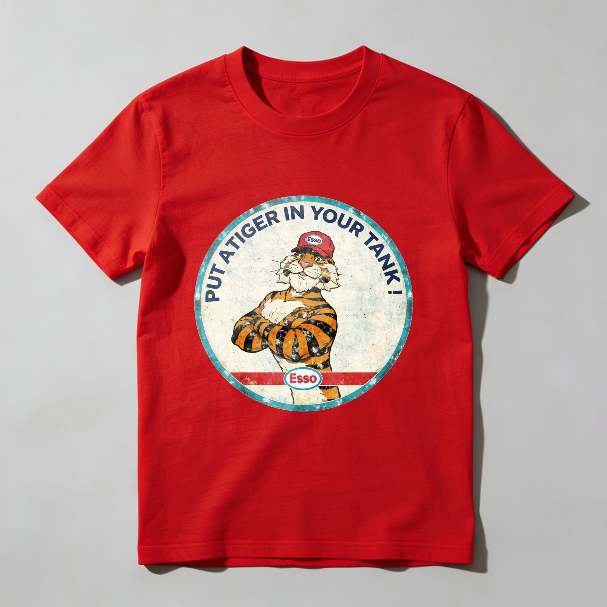 Put A Tiger In Your Tank Esso Gasoline Vintage Logo T Shirt