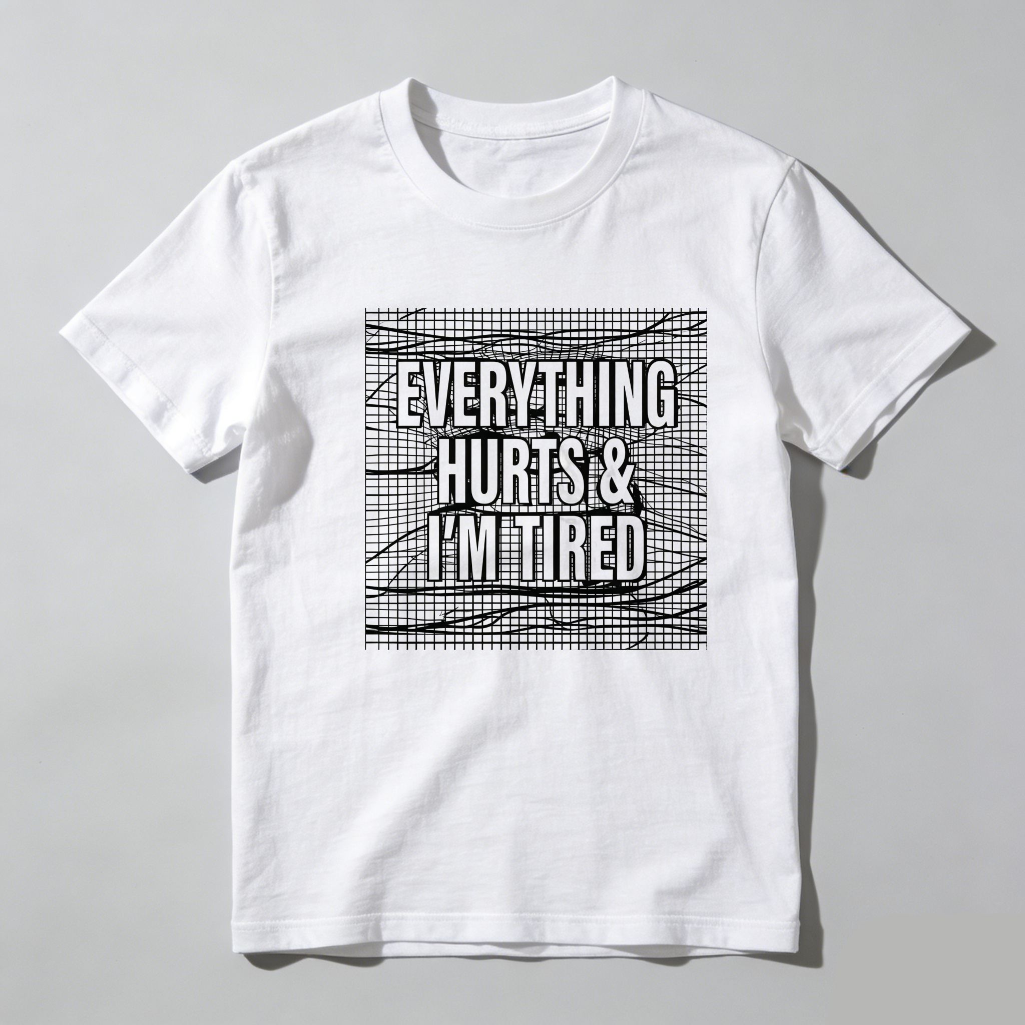TEECURENT Everything Hurts And Im Tired Pure Cotton Short Sleeve T Shirt-TeeCurent