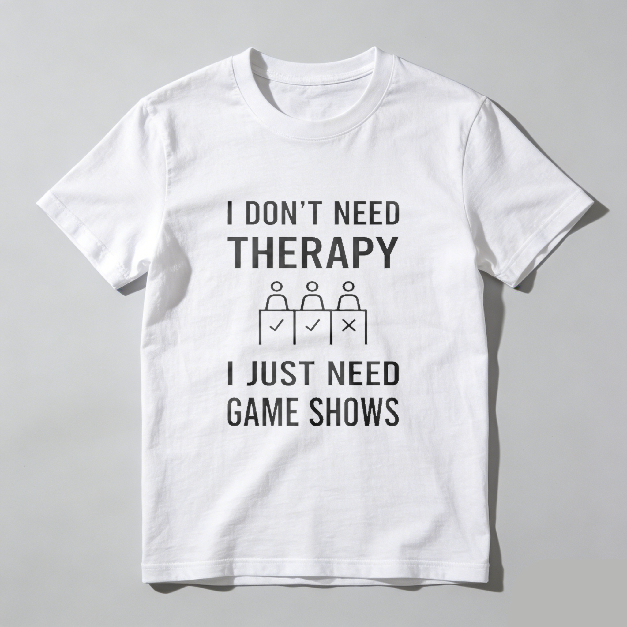 TEECURENT I Dont Need Therapy I Just Need Game Shows T Shirt WOMEN