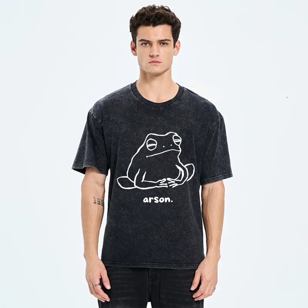 Frog Outline With Arson Text Below tshirt 100% cotton