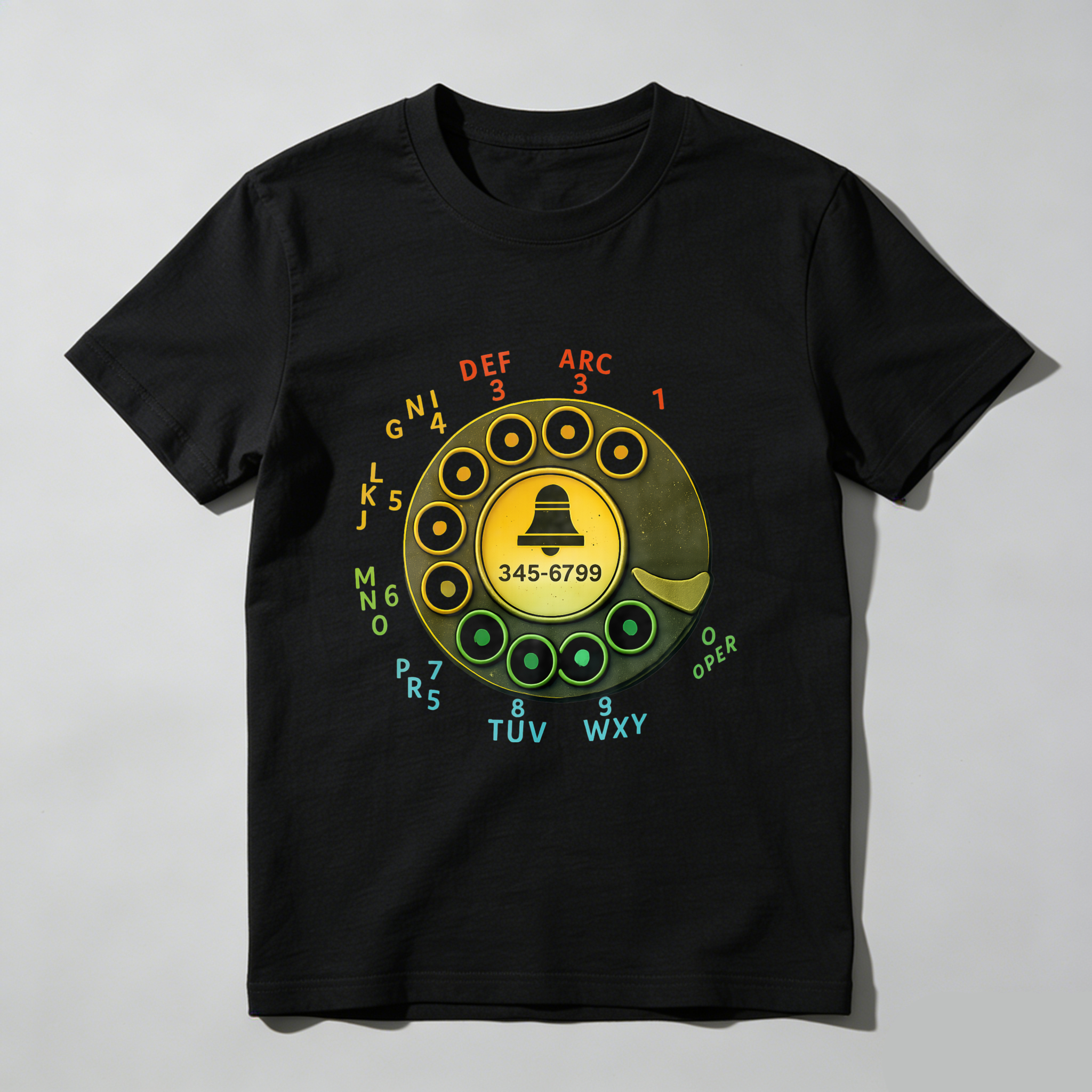 Retro Rotary Phone Dial T-Shirt Vintage Telephone Design Made In Usa